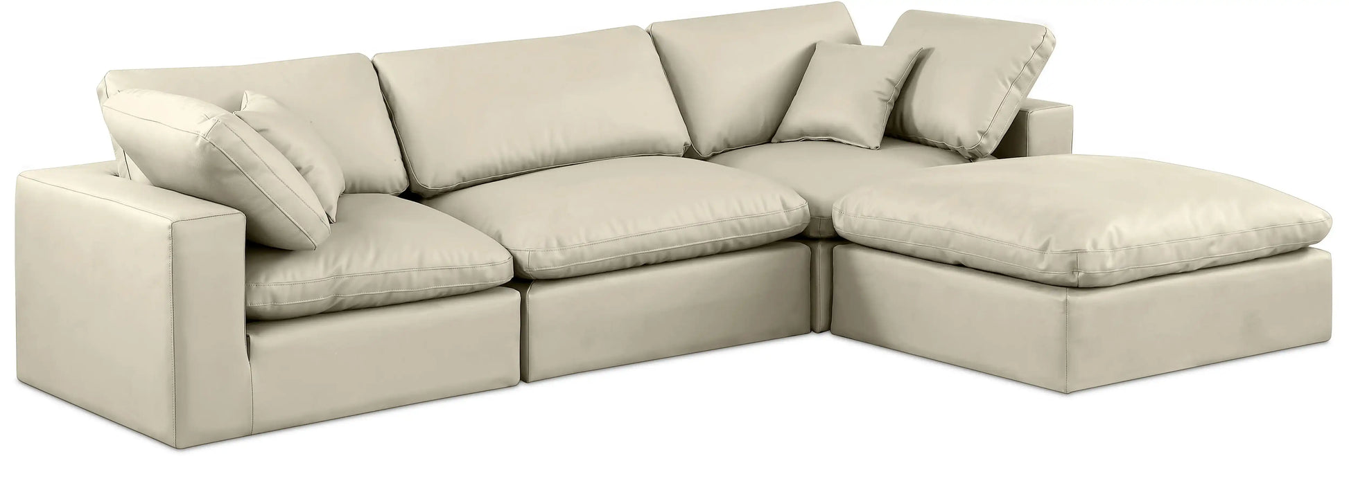 Comfy - 4 Piece Faux Leather Modular Sectional With Chaise - Best Buy Furniture