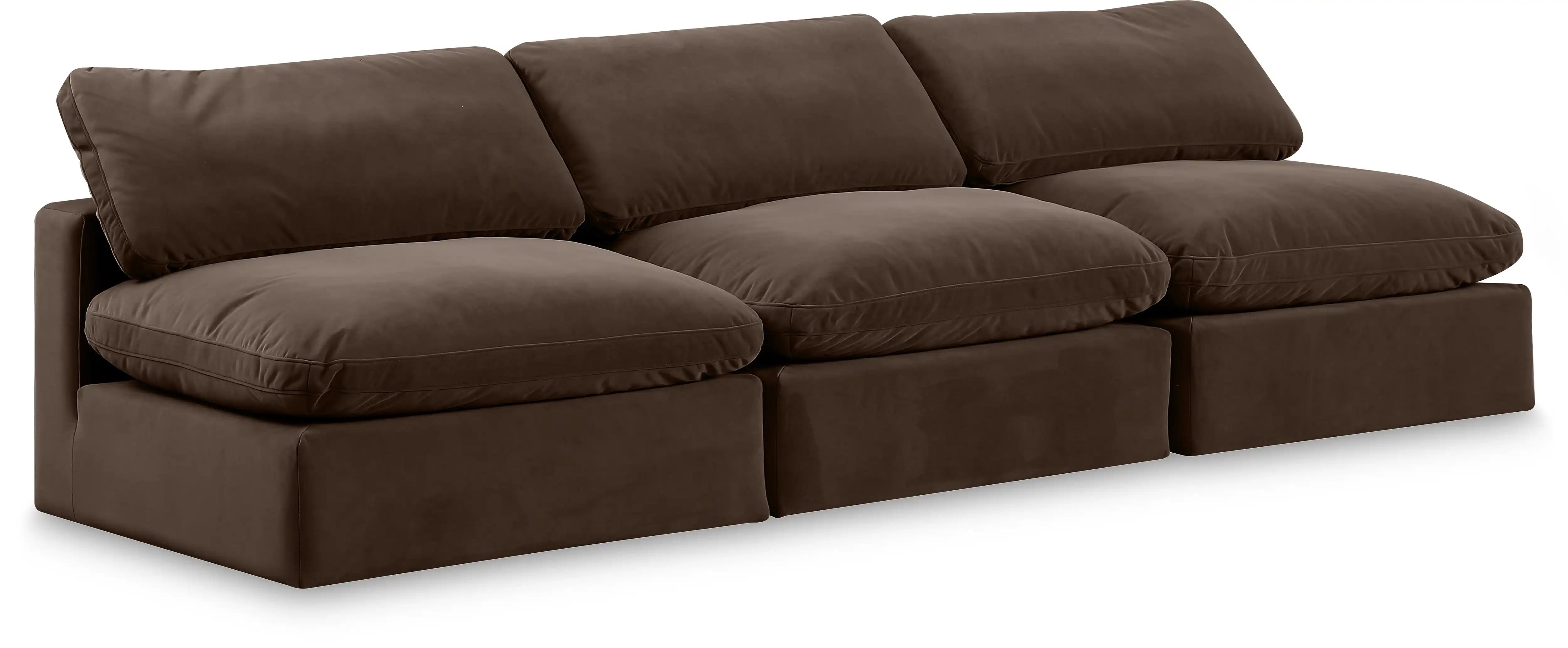Comfy - Velvet Modular Armless Sofa 3 Seats - Best Buy Furniture