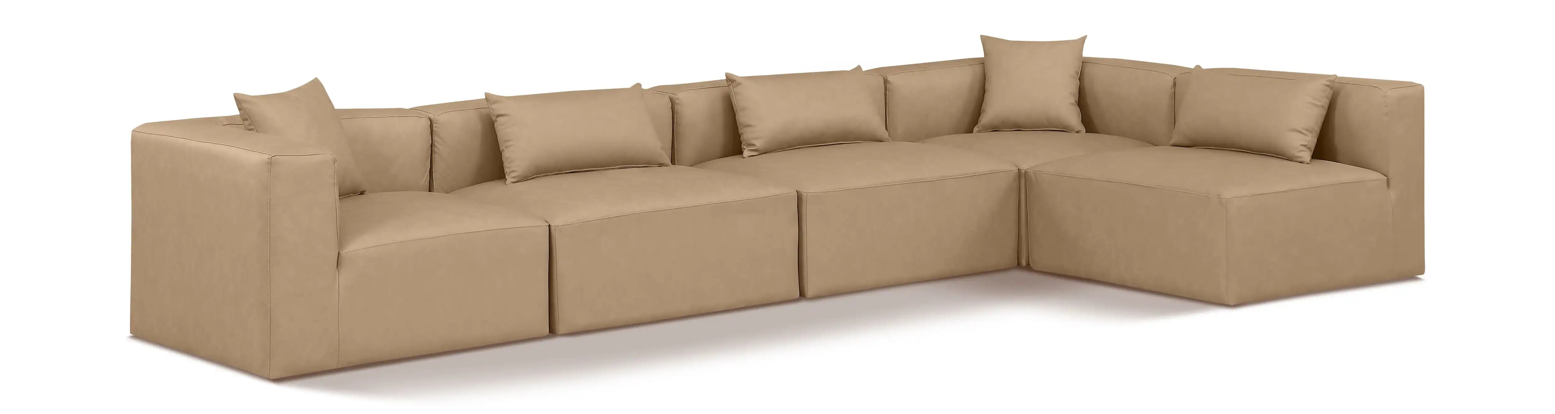 Cube - 5 Piece Modular Sectional - Tan - Best Buy Furniture