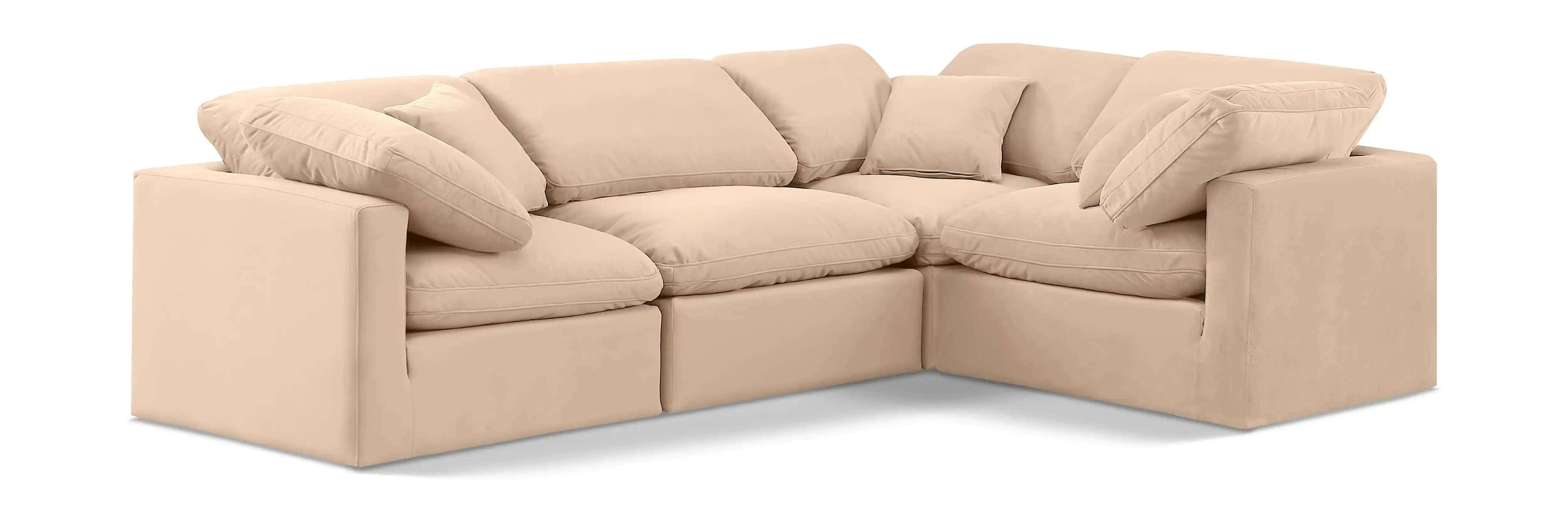 Indulge - Velvet 4 Piece Modular Corner Sectional - Best Buy Furniture