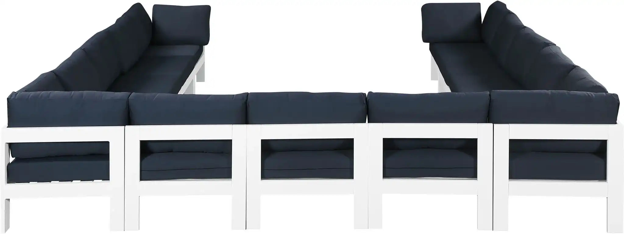 Nizuc - Outdoor Patio 13 Piece Modular Sectional With White Frame