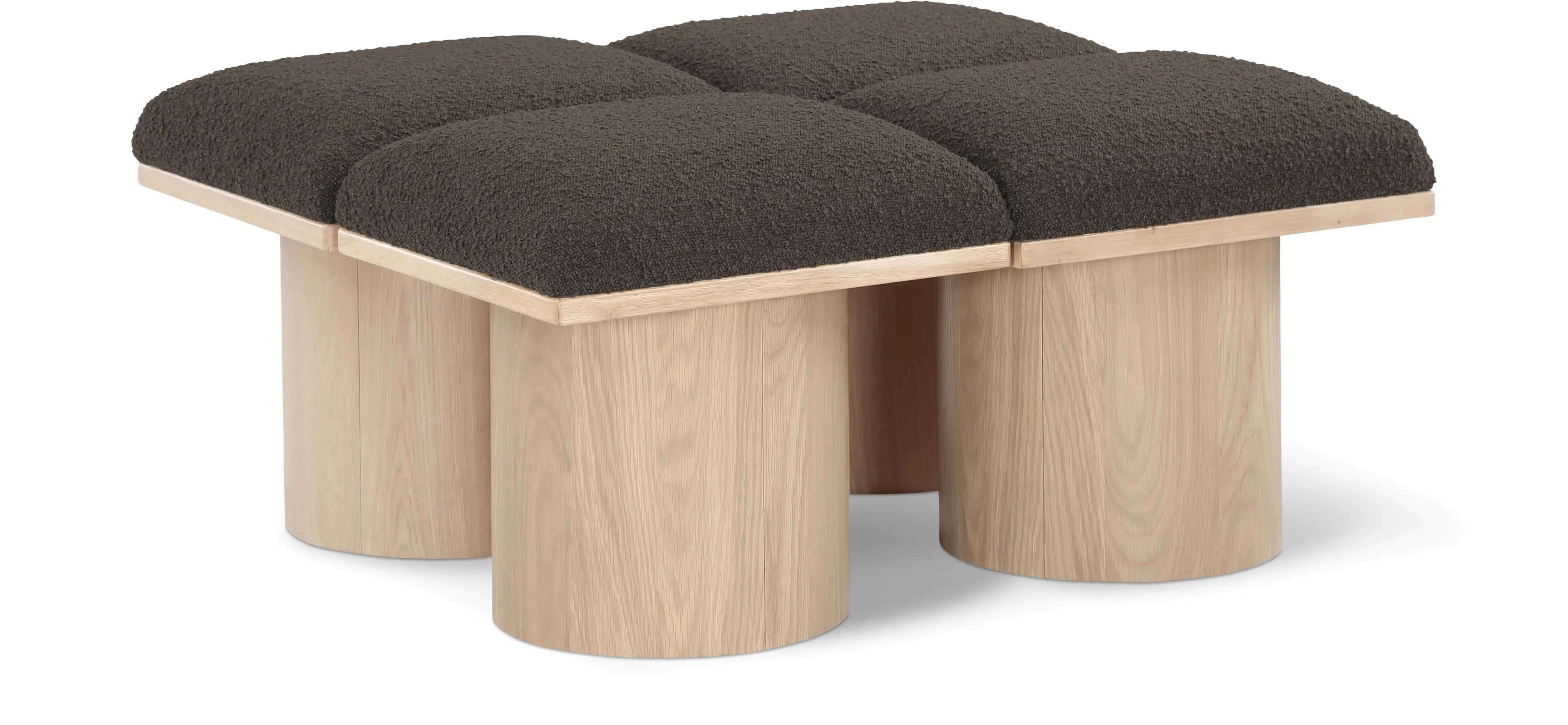 Pavilion - 4 Piece Modular Bench With Natural Base - Best Buy Furniture