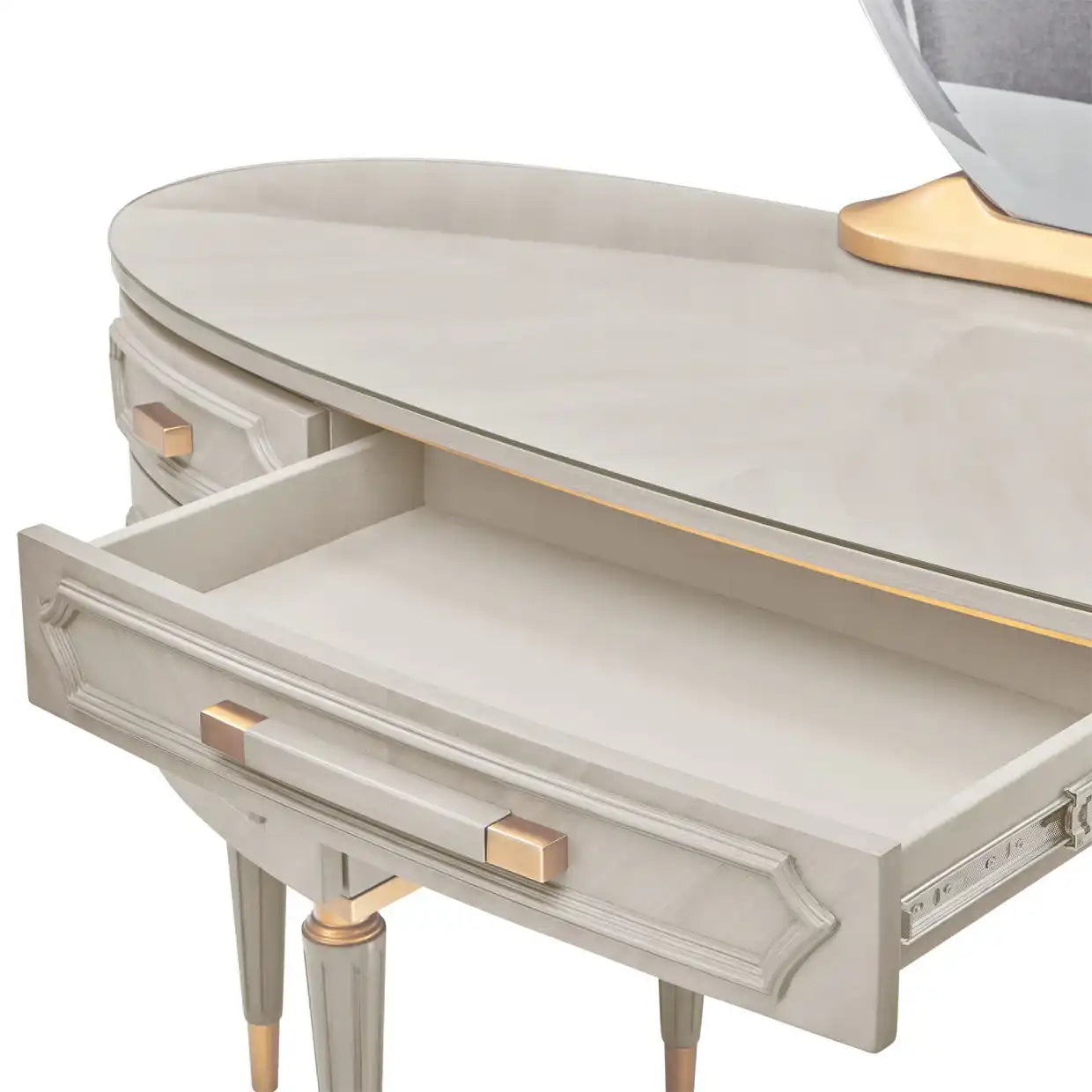 St. Charles - Vanity Desk - Dove Gray - Best Buy Furniture