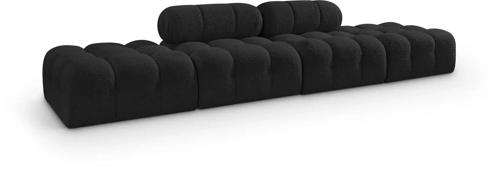 Ames - 4 Piece Boucle Upholstered Modular Sofa With 2 Backless Seats - Best Buy Furniture