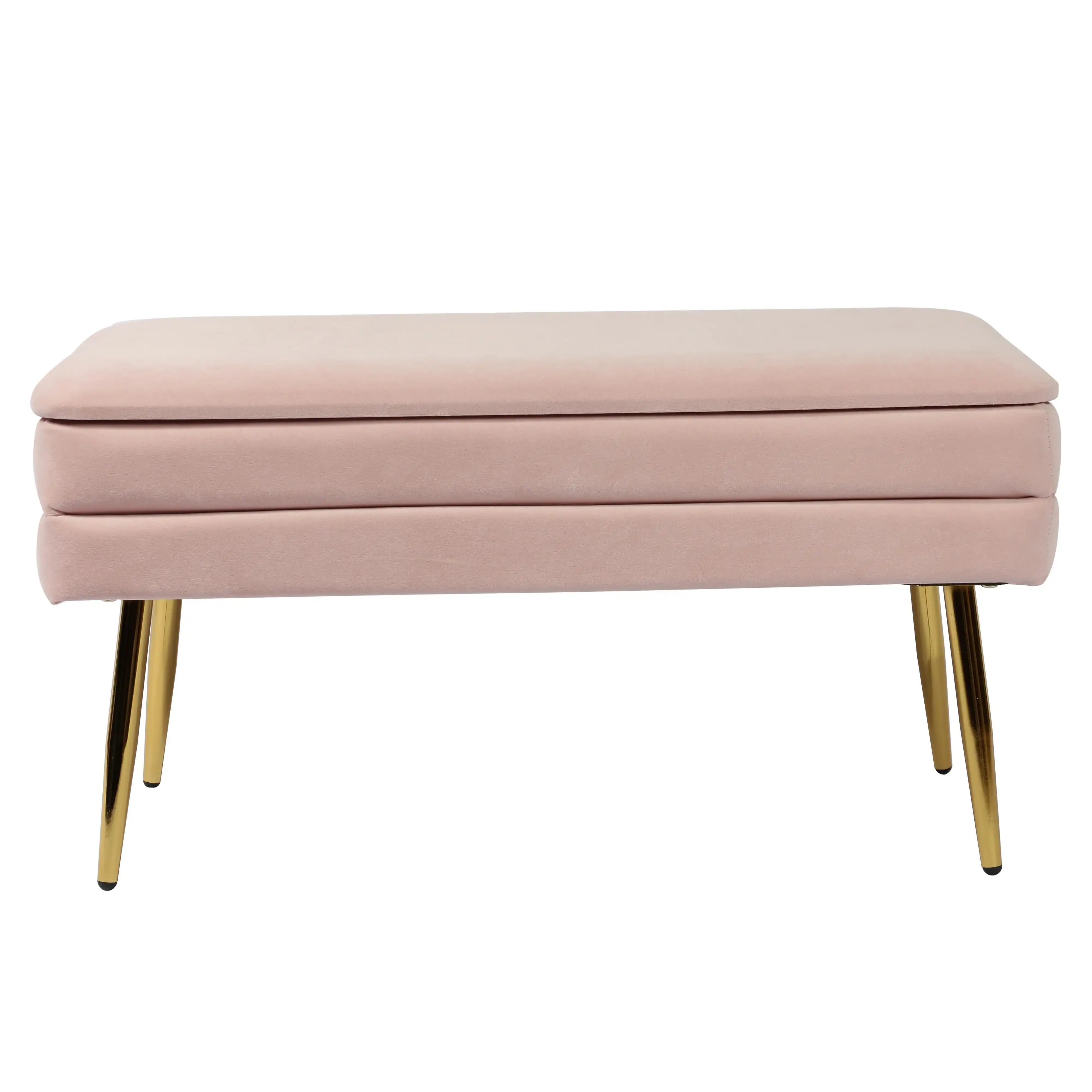 Ziva - Velvet Storage Bench - Best Buy Furniture