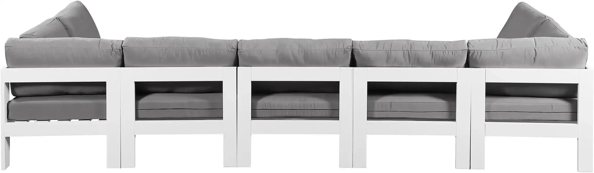 Nizuc - Outdoor Patio 7 Piece Modular Sectional With White Frame