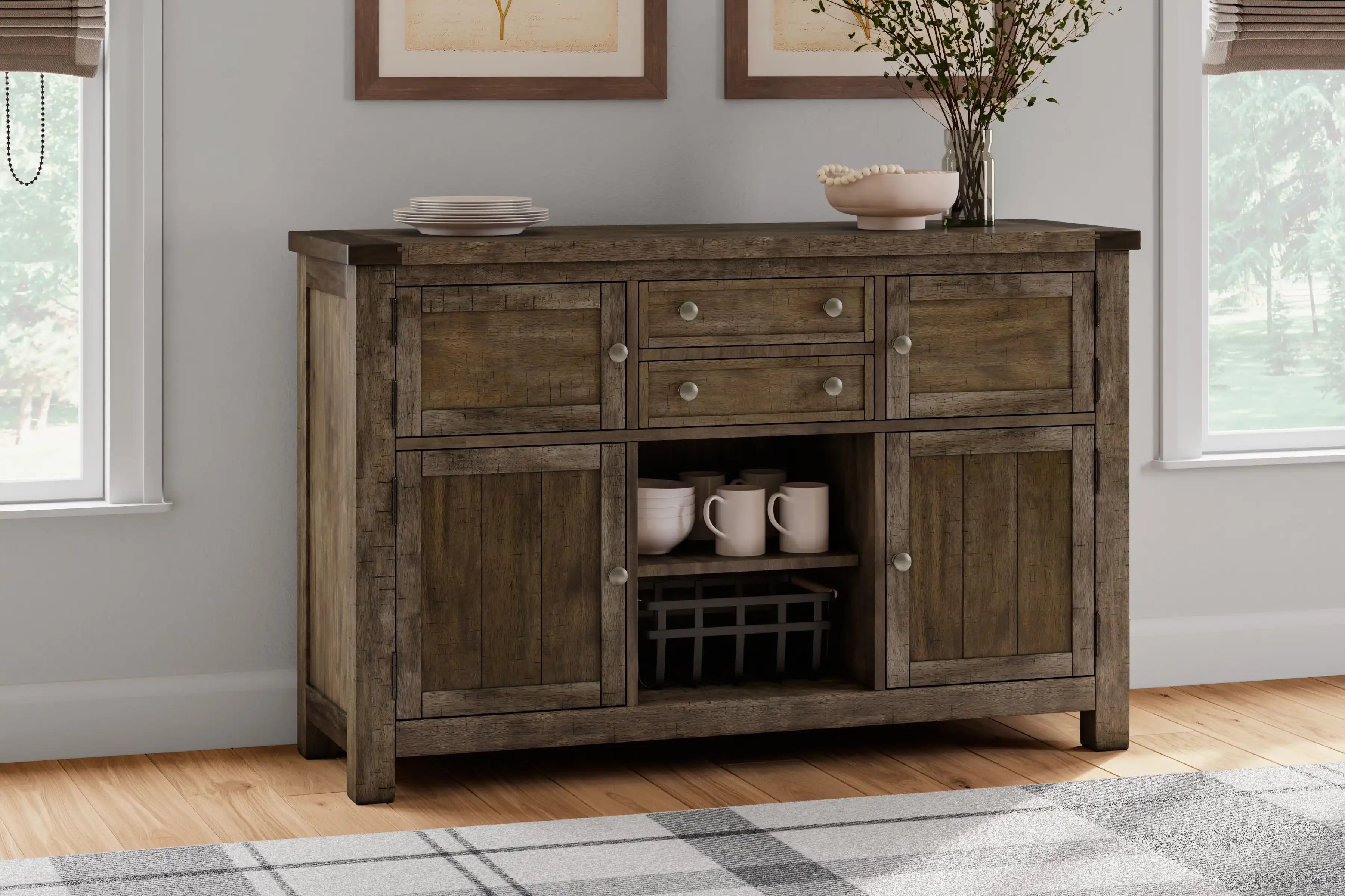 Moriville - Dining Room Server - Grayish Brown - Best Buy Furniture