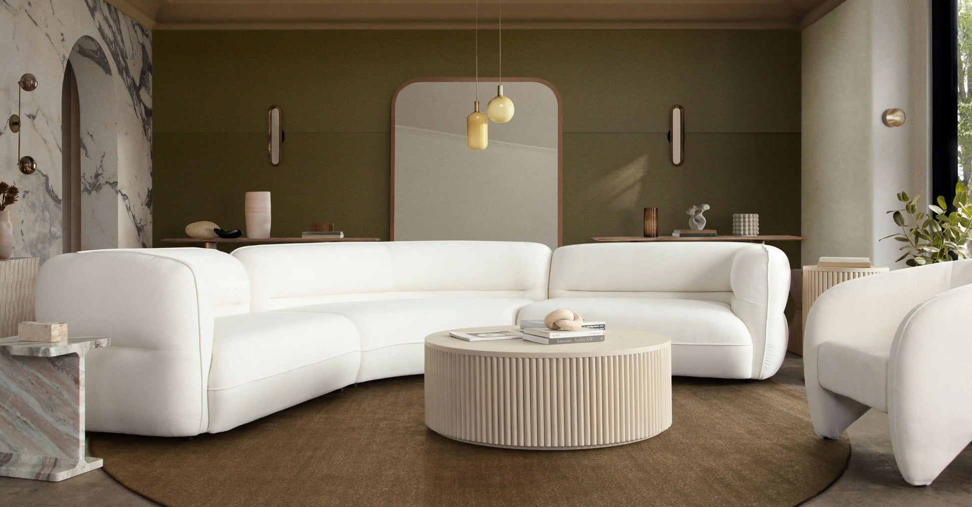 Micah Ivory Fabric 3pc Sectional - Best Buy Furniture