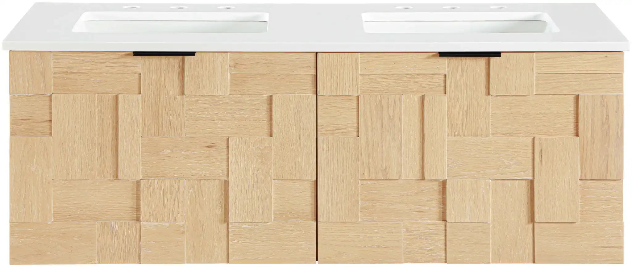 Leonardo - Engineered Stone And Solid Wood 24" Wall Mounted Bathroom Vanity