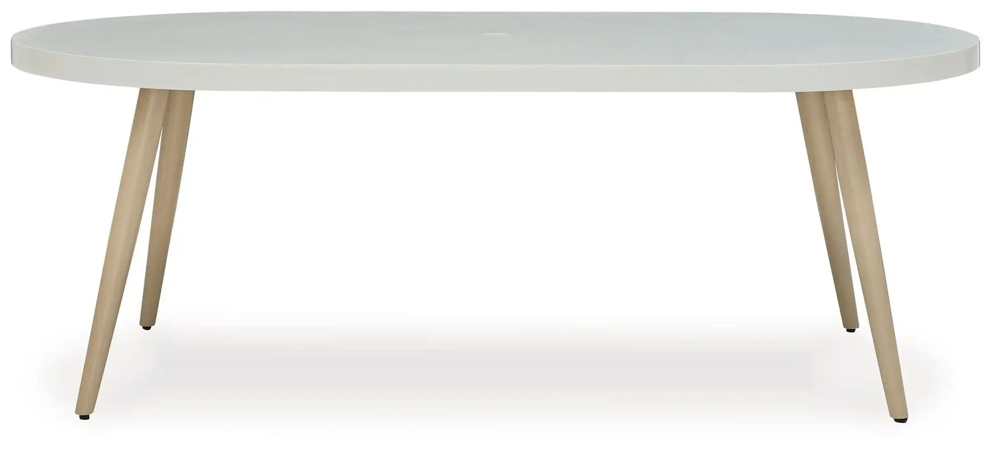 Seton Creek - Oval Dining Table With Umb Opt - White - Best Buy Furniture