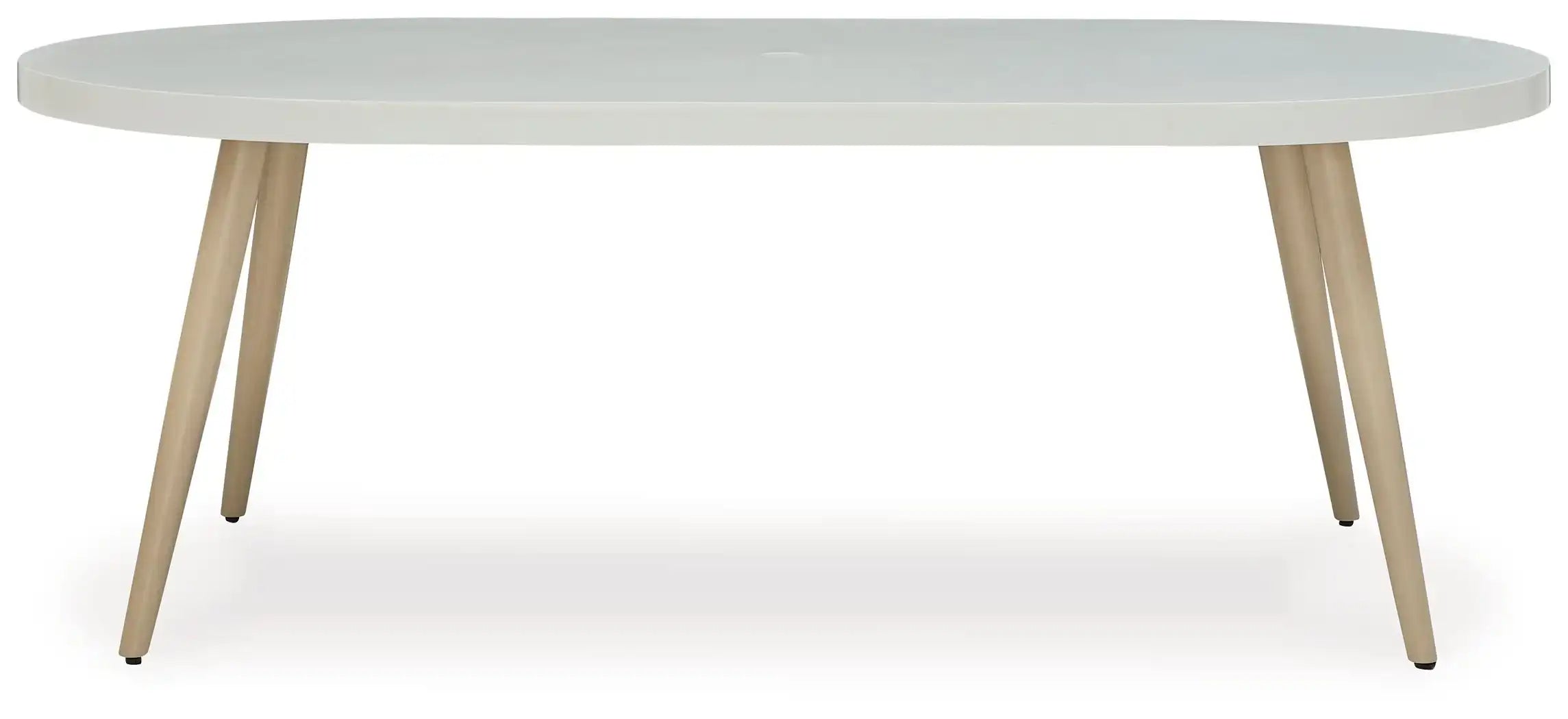 Seton Creek - Oval Dining Table With Umb Opt - White - Best Buy Furniture