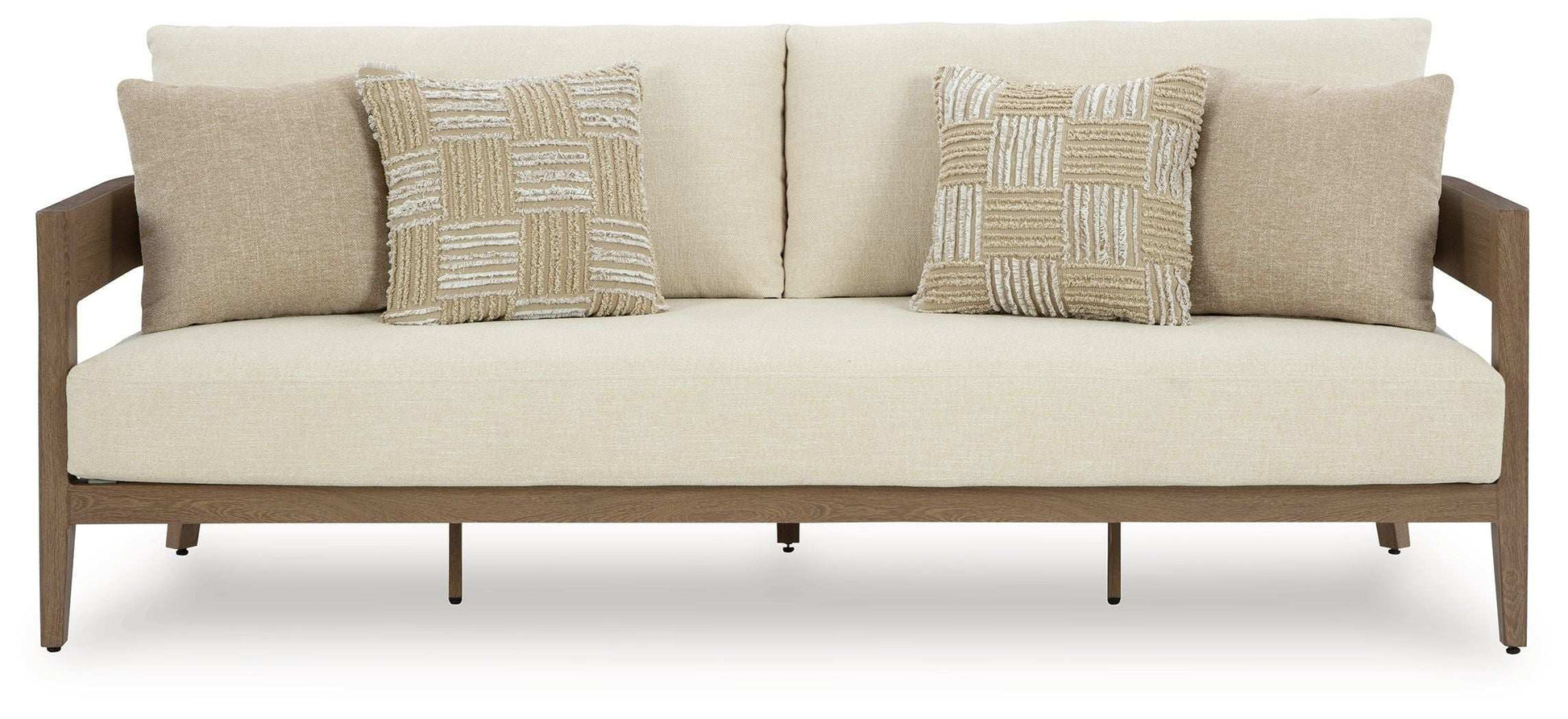 Serene Bay - Sofa With Cushion - Dark Brown / White - Best Buy Furniture