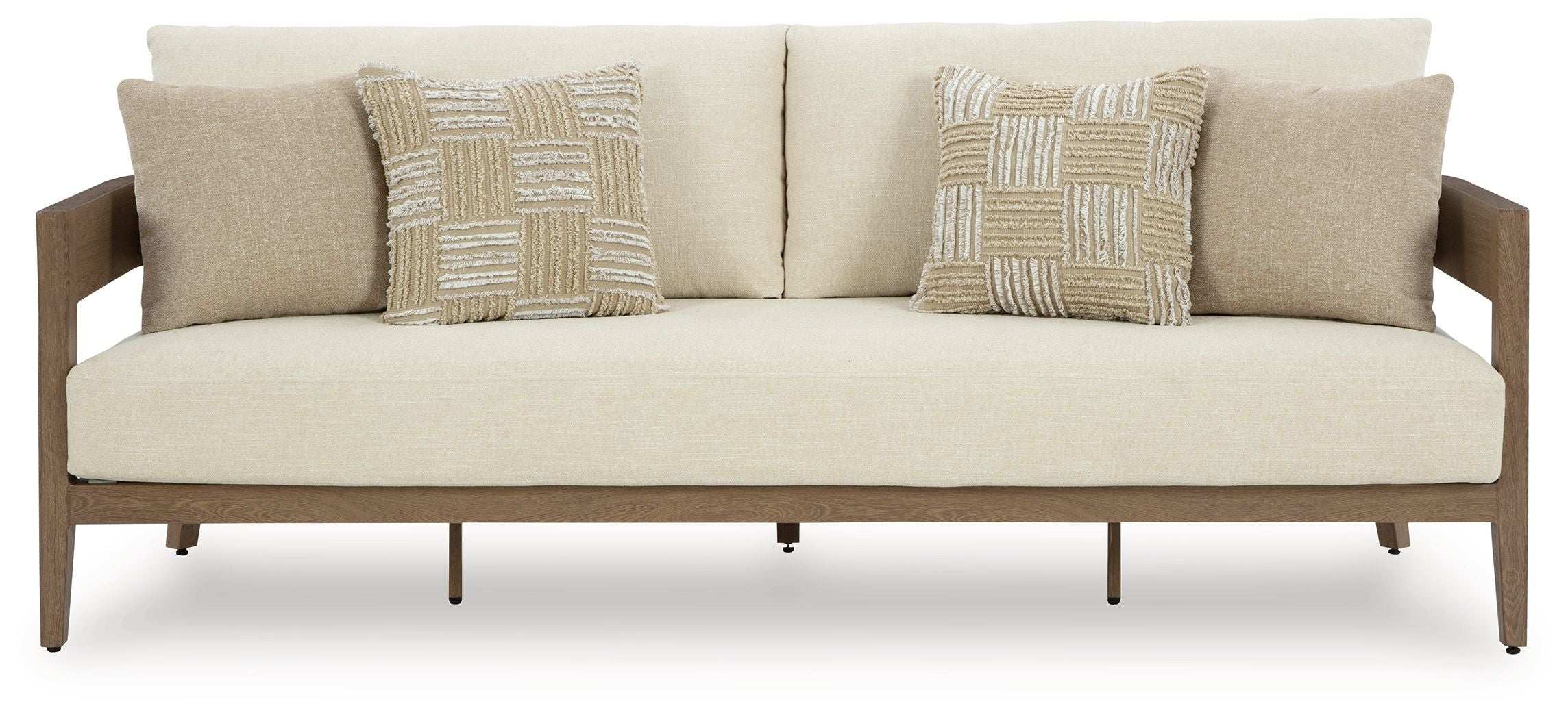 Serene Bay - Sofa With Cushion - Dark Brown / White - Best Buy Furniture