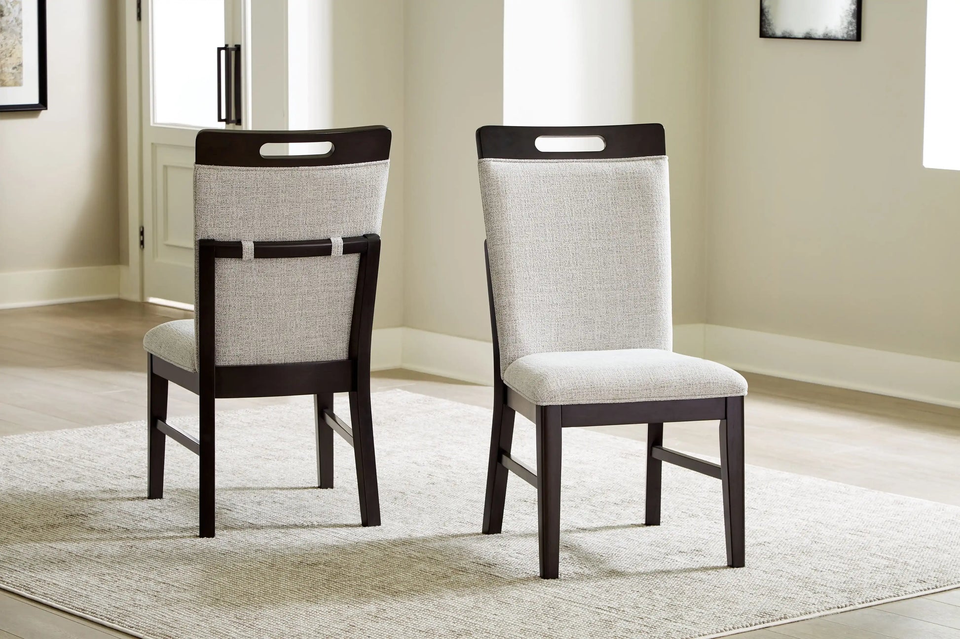 Neymorton - Dining Upholstered Side Chair (Set of 2) - Light Gray / Brown - Best Buy Furniture