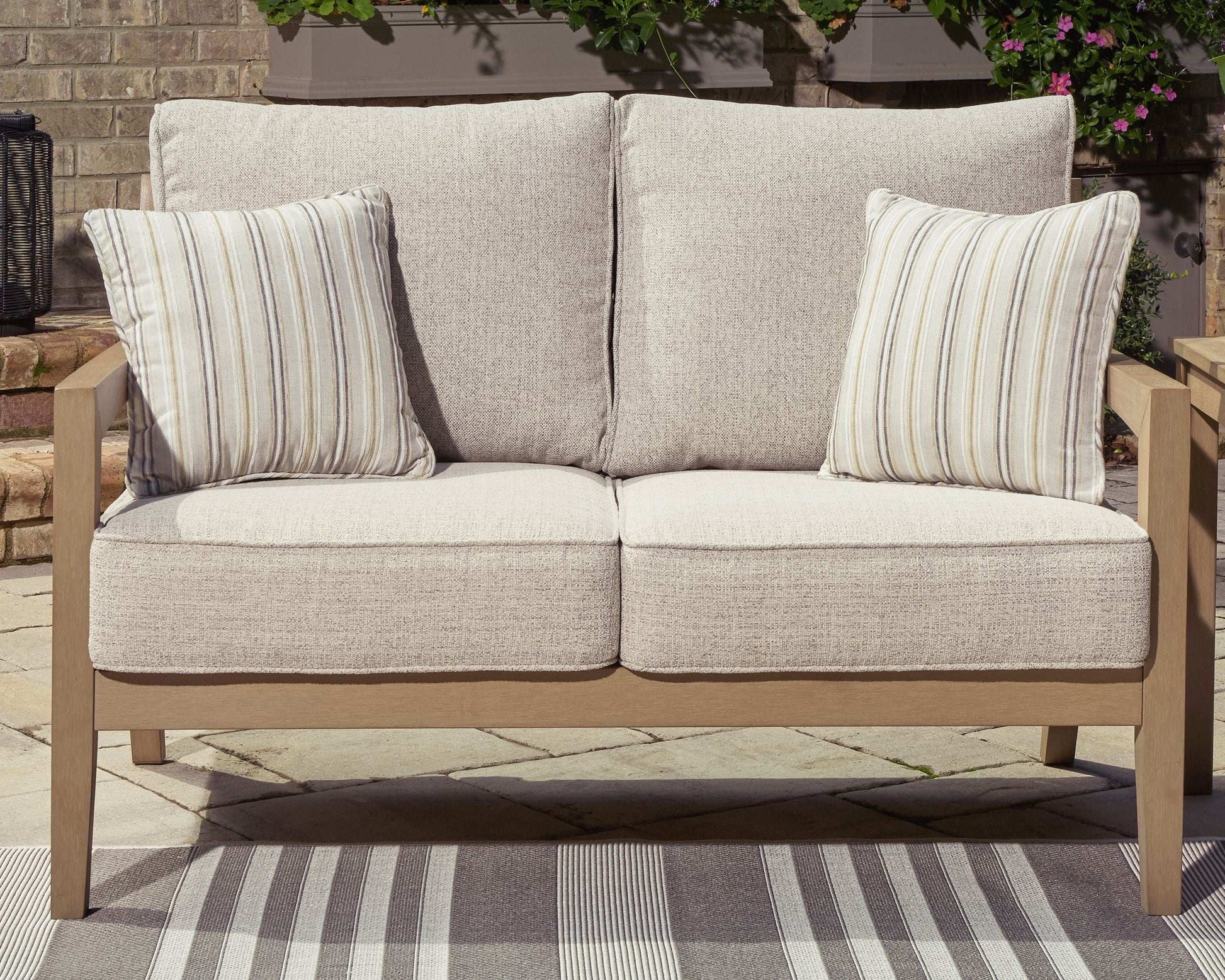 Hallow Creek - Loveseat With Cushion - Driftwood - Best Buy Furniture