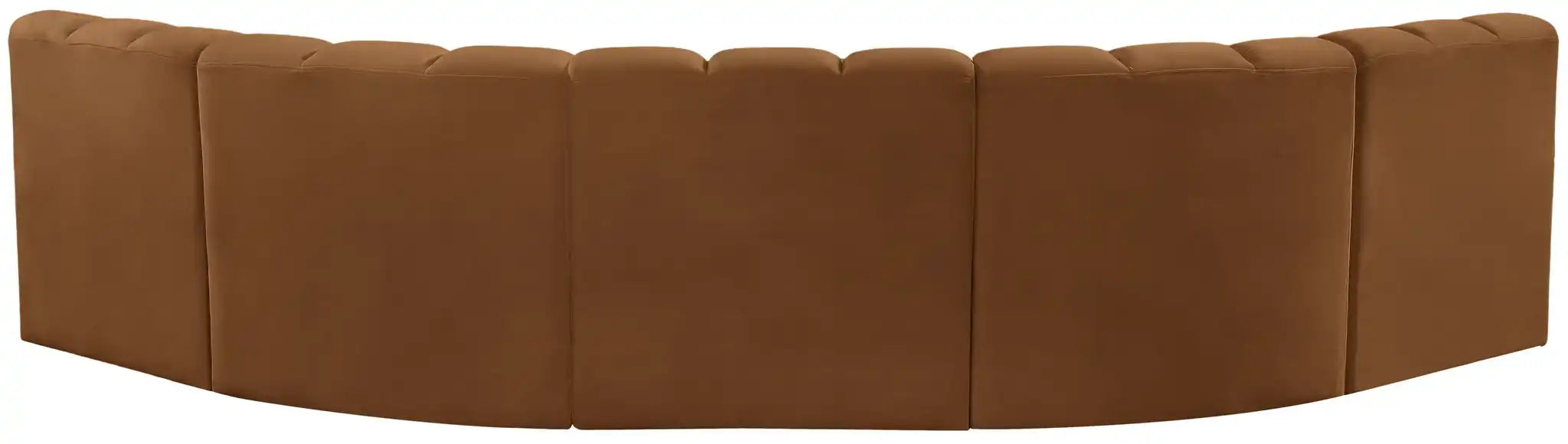 Arc - Velvet 5 Piece U-Shaped Modular Sofa - Saddle