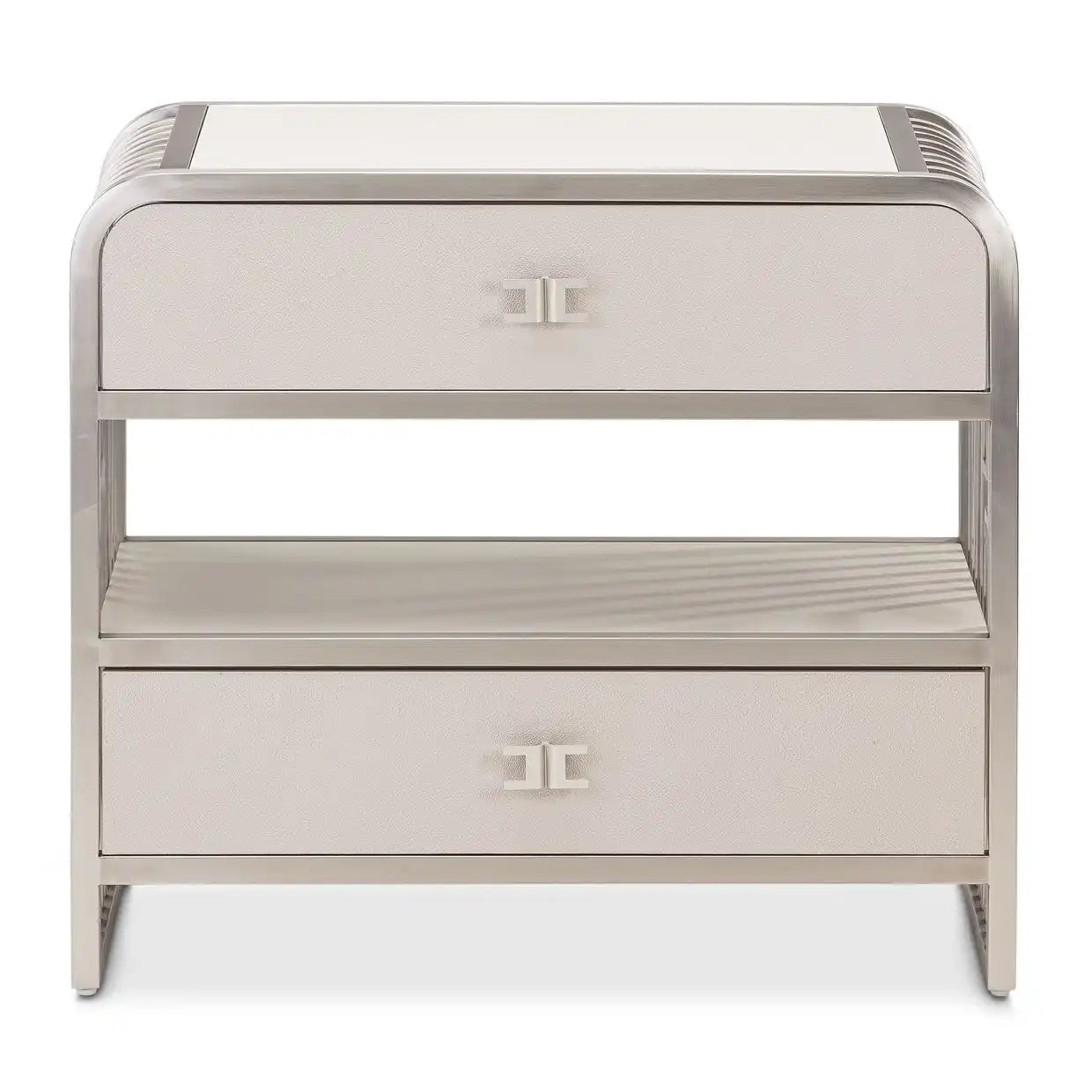Roxbury Park - Metal Nightstand - Stainless Steel - Best Buy Furniture