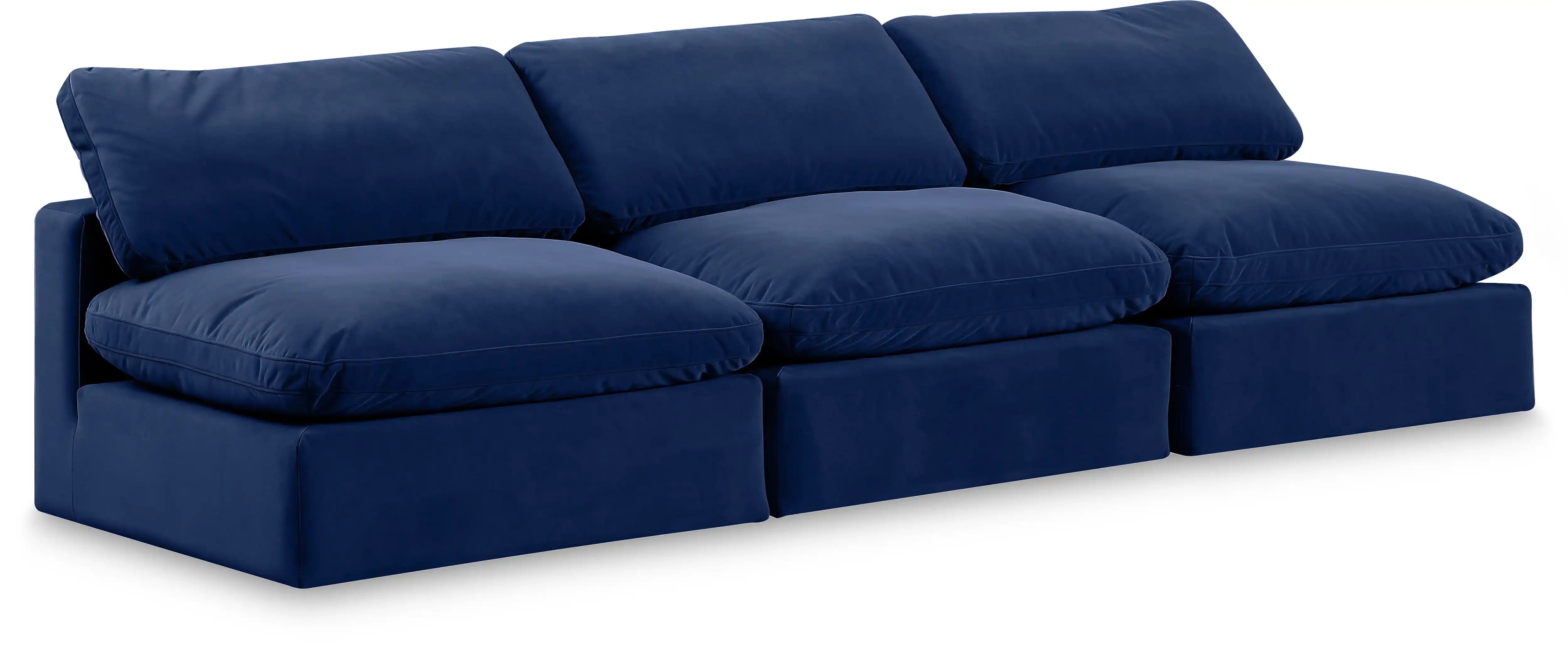 Comfy - Velvet Modular Armless Sofa 3 Seats - Best Buy Furniture