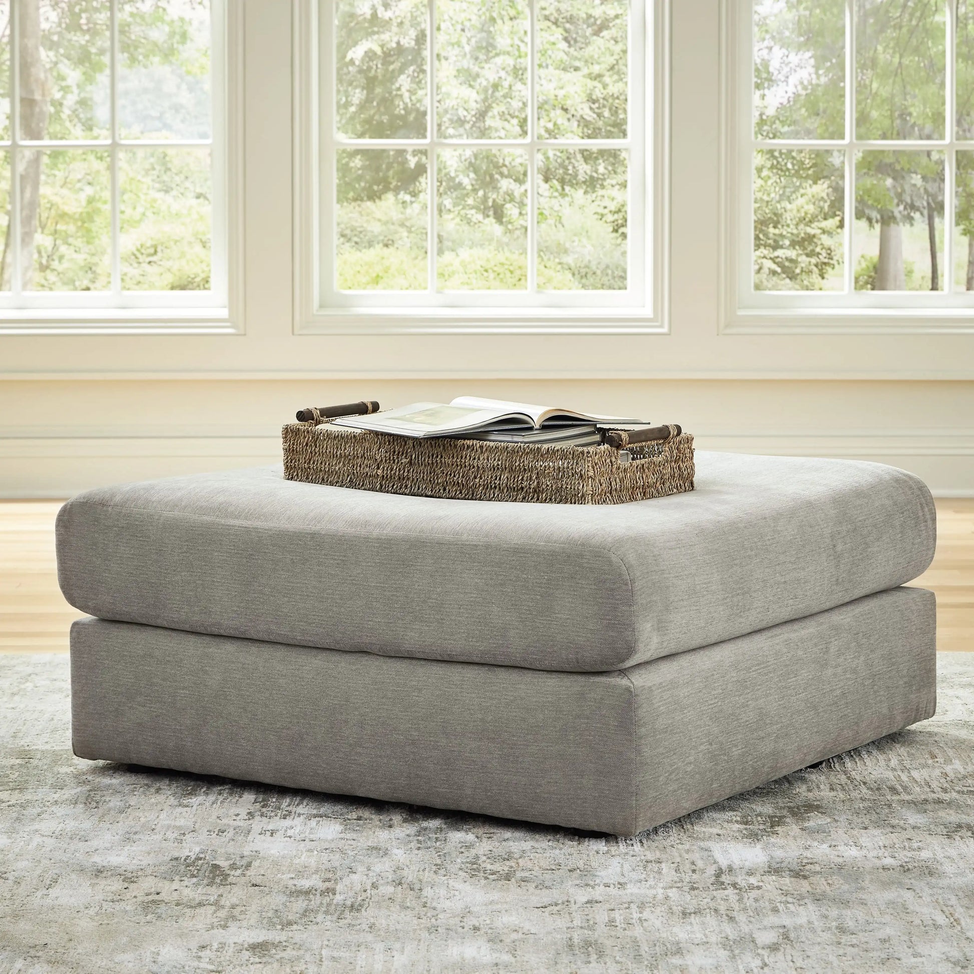Avaliyah - Oversized Accent Ottoman - Ash - Best Buy Furniture