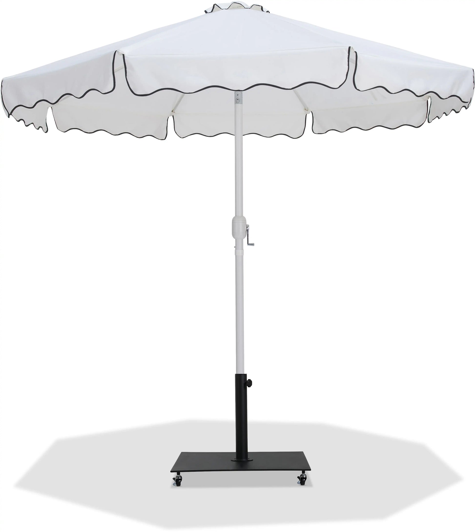 Amalfi - Aluminum Patio Umbrella - Black Base / White Pole - Best Buy Furniture