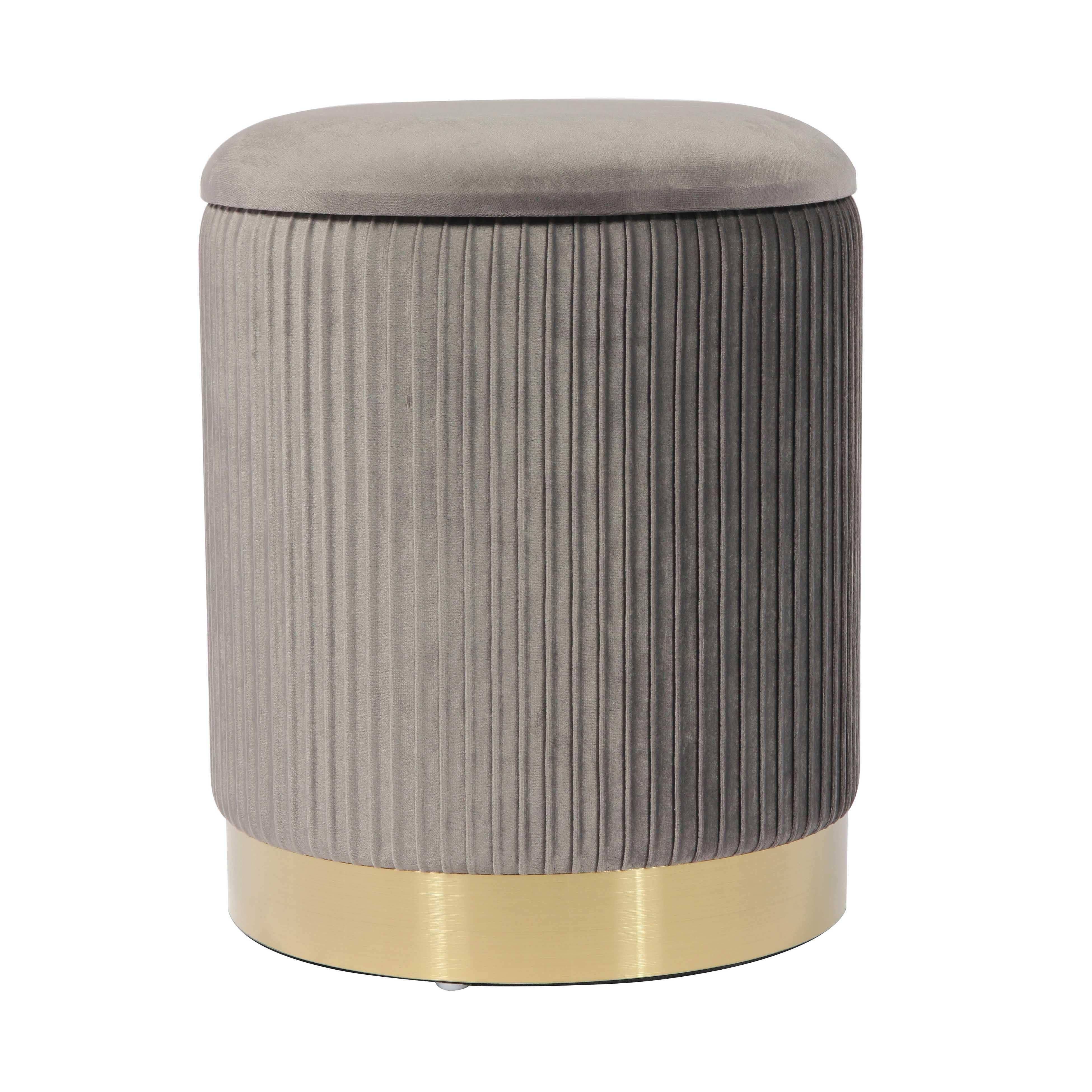 Zoe - Velvet Storage Ottoman - Best Buy Furniture