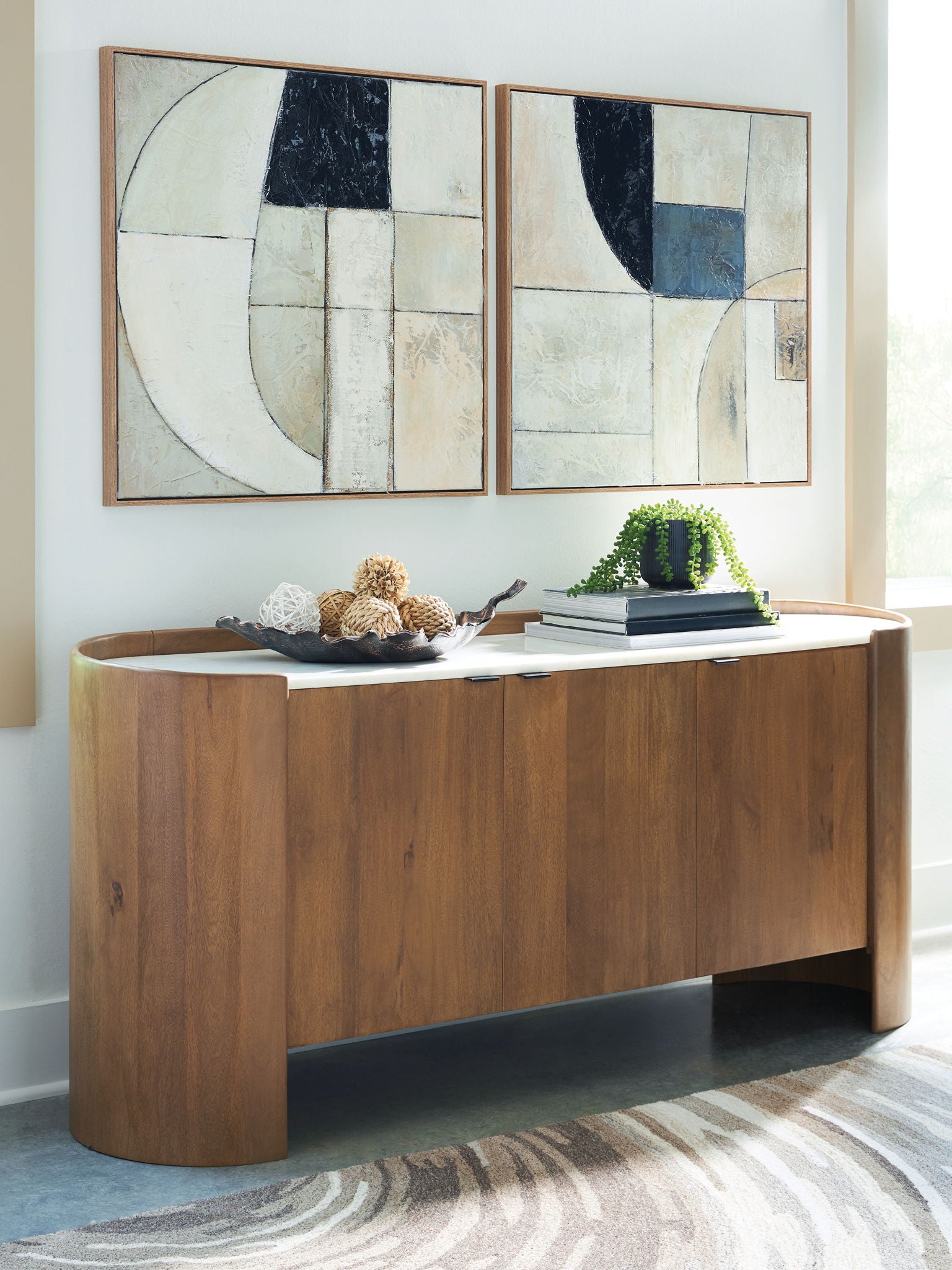 Fitzroy - Accent Cabinet - Brown / White - Best Buy Furniture