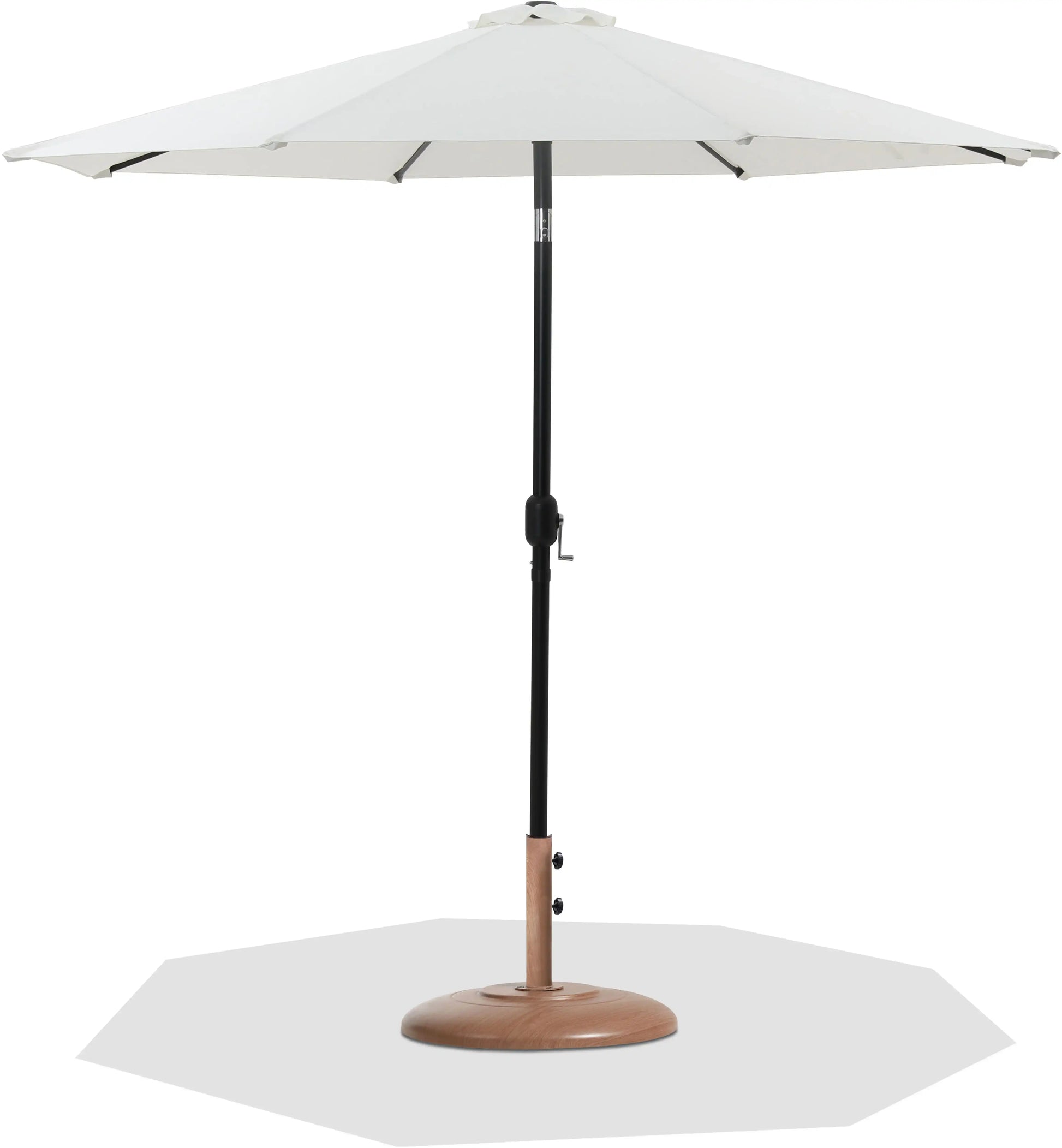 Fiji - Aluminum Patio Umbrella With Round Teak And Black Base - Best Buy Furniture