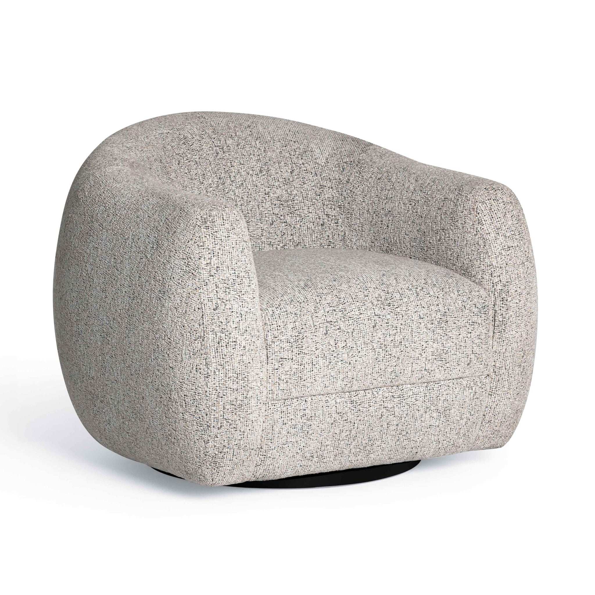 Judy - Woven Fabric Swivel Chair - Black / White - Best Buy Furniture