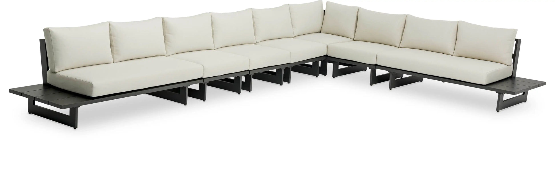 Maldives - 7 Piece Water Resistant Outdoor Patio Modular Sectional With Gray Base - Best Buy Furniture