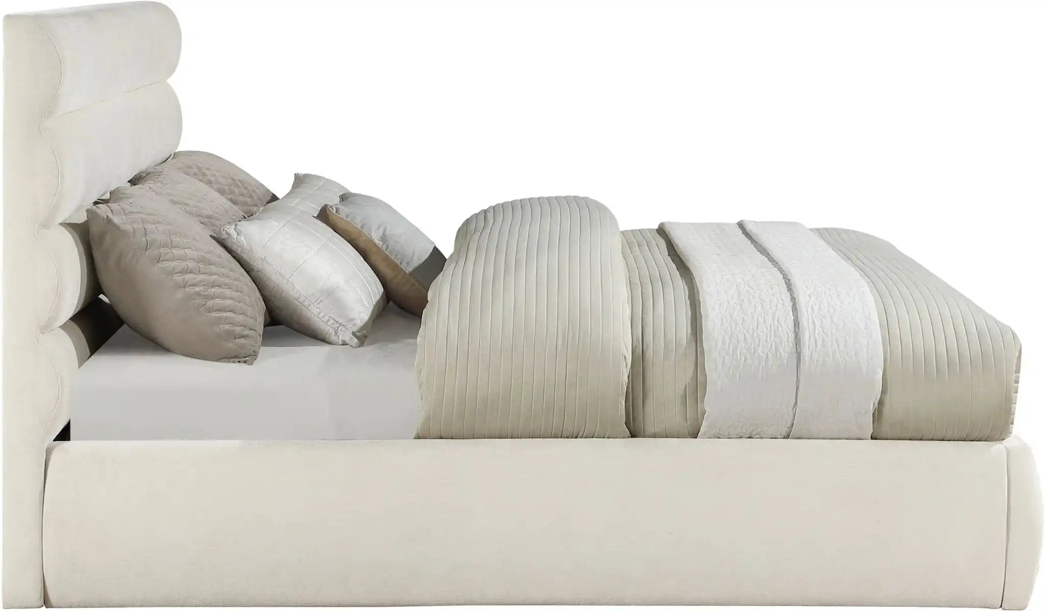 Adam - Chenille Fabric Bed With 52" Headboard