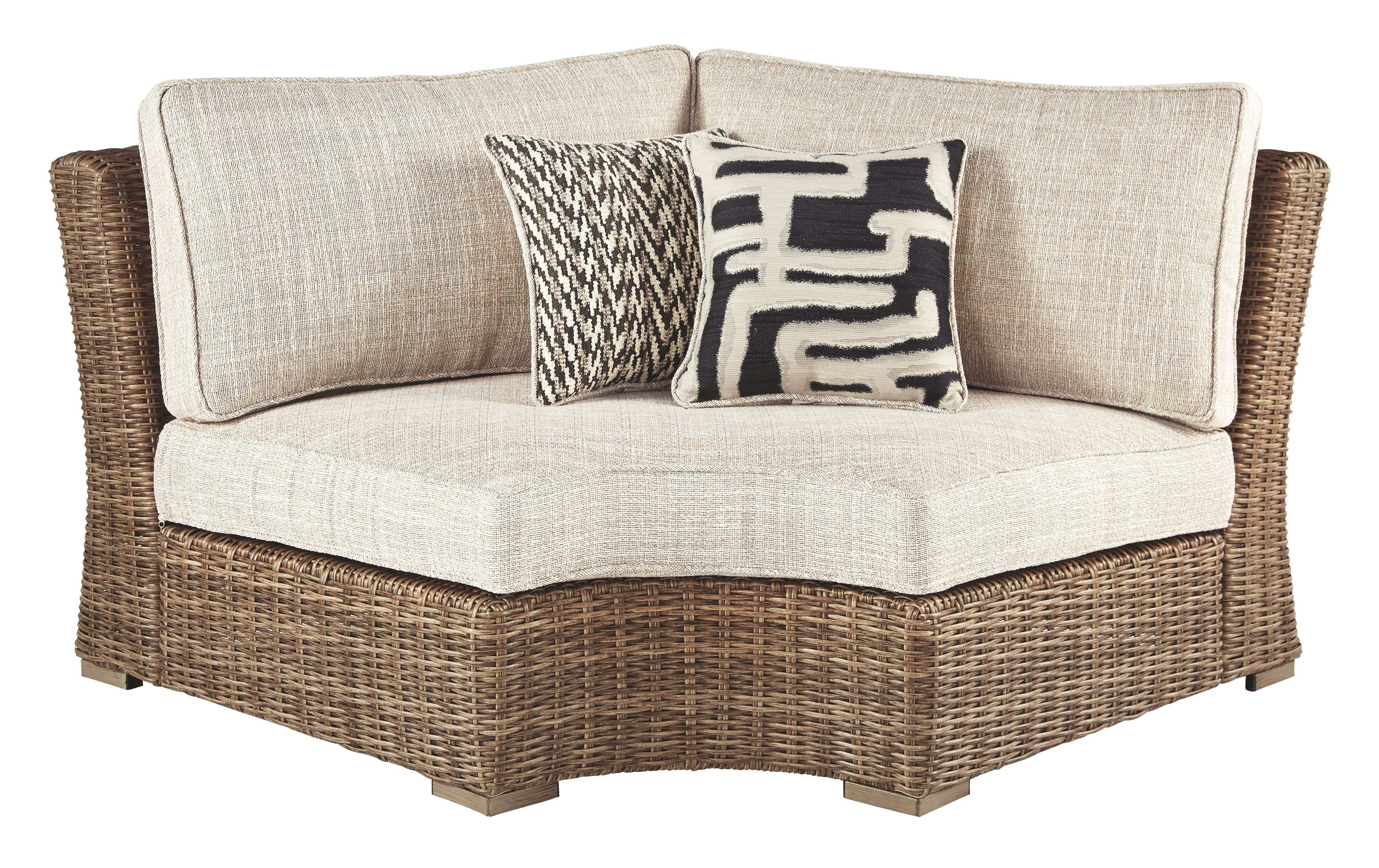 Beachcroft - Curved Corner Chair w/Cushion - Beige - Best Buy Furniture