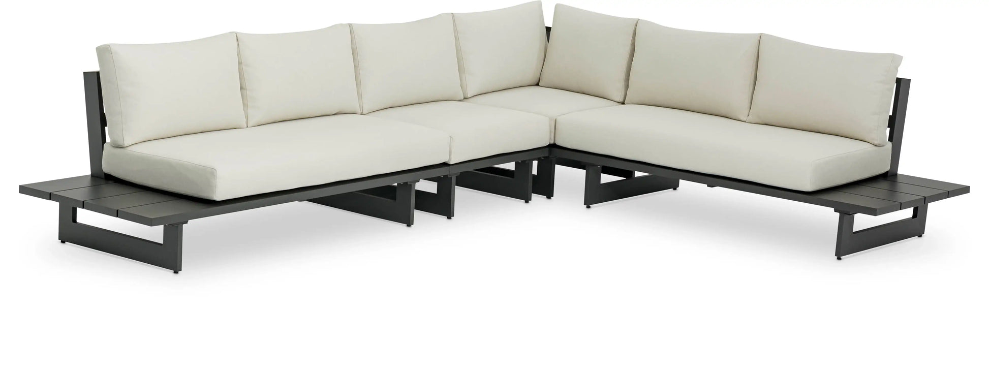 Maldives - 4 Piece Water Resistant Outdoor Patio Modular Sectional With Gray Base - Best Buy Furniture