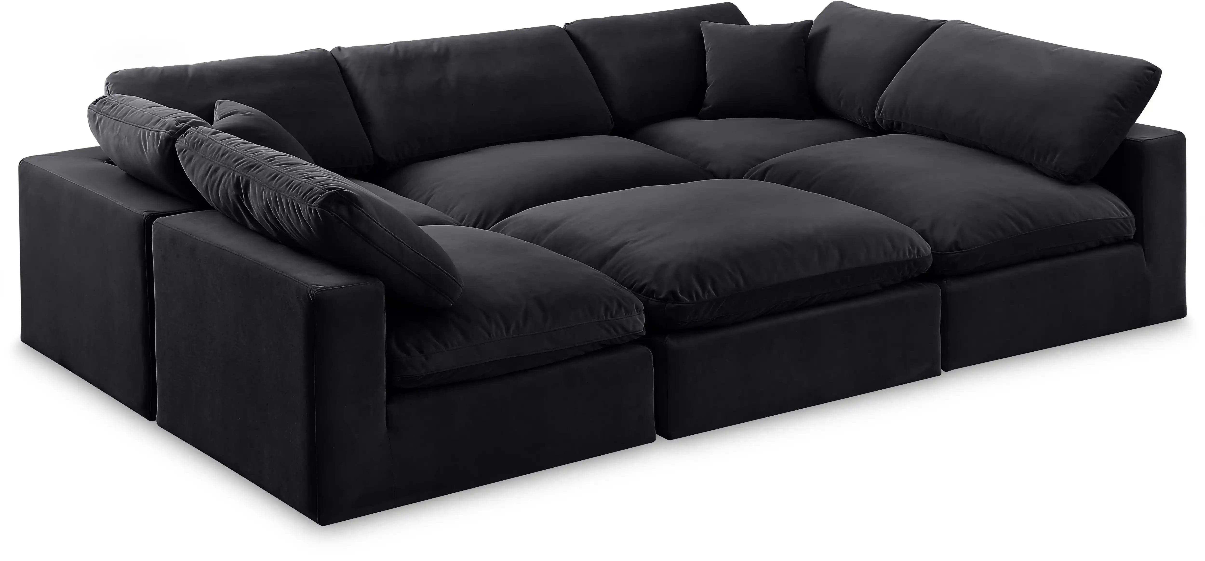 Comfy - 6 Piece Velvet Sectional - Best Buy Furniture