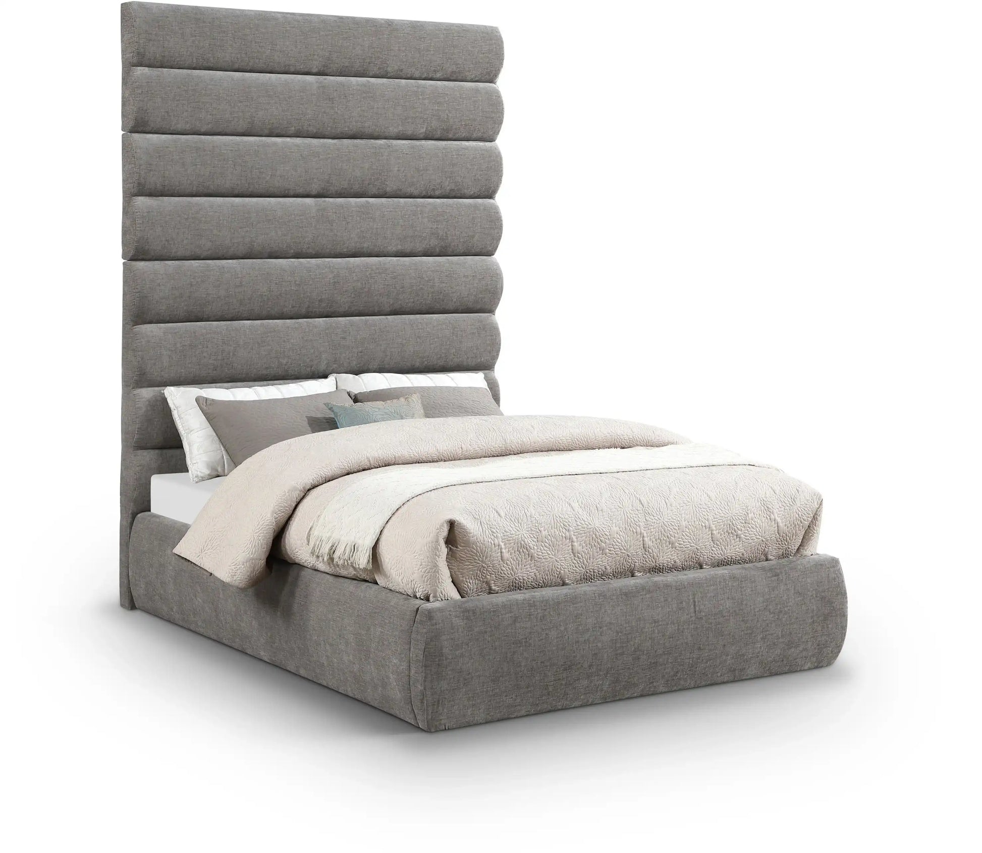 Adam - Chenille Fabric Bed With 89" Headboard - Best Buy Furniture