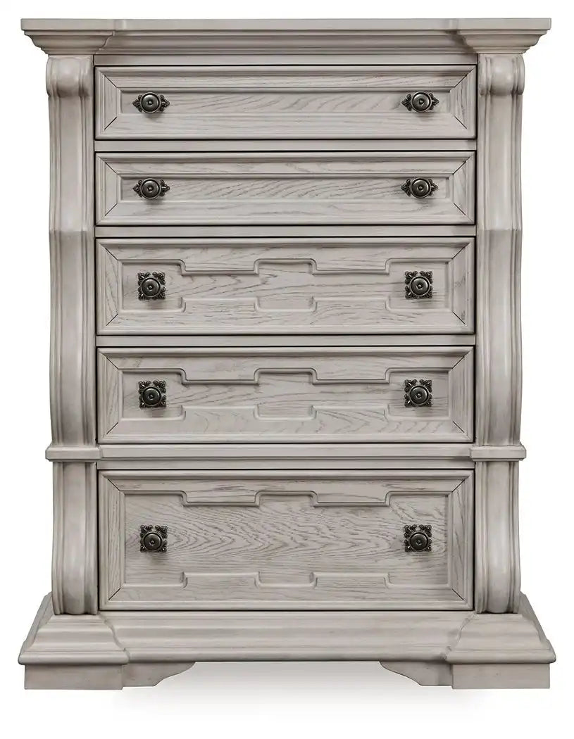 Bruchandi - Five Drawer Chest - Antique White - Best Buy Furniture