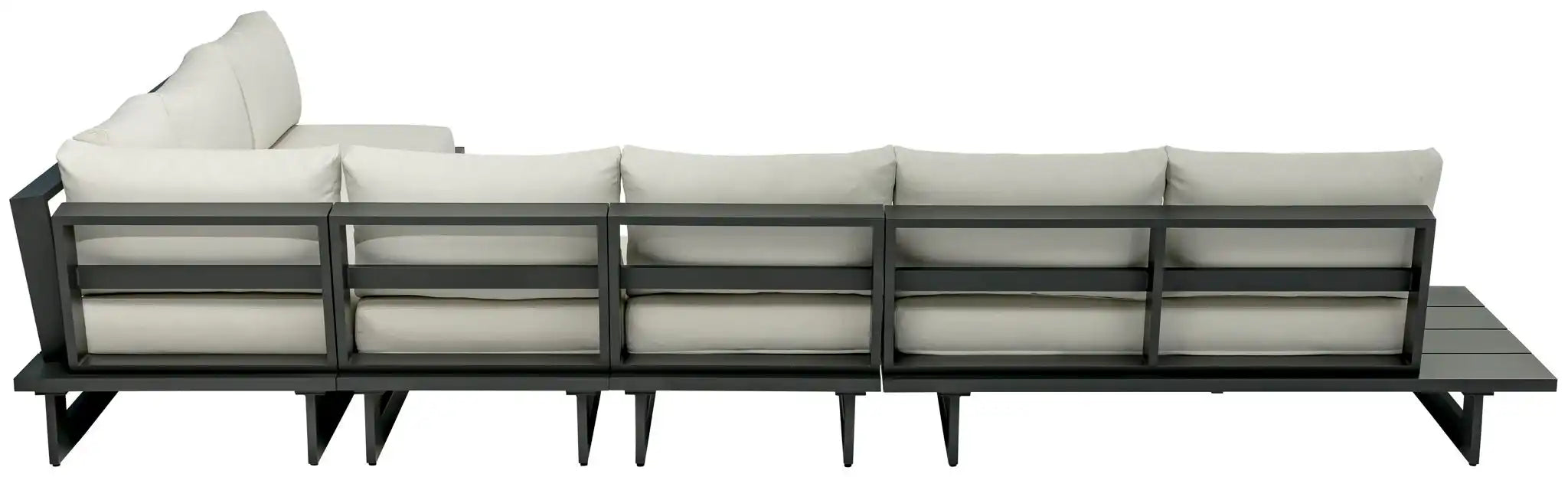 Maldives - 5 Piece Water Resistant Outdoor Patio Modular Sectional With Gray Base