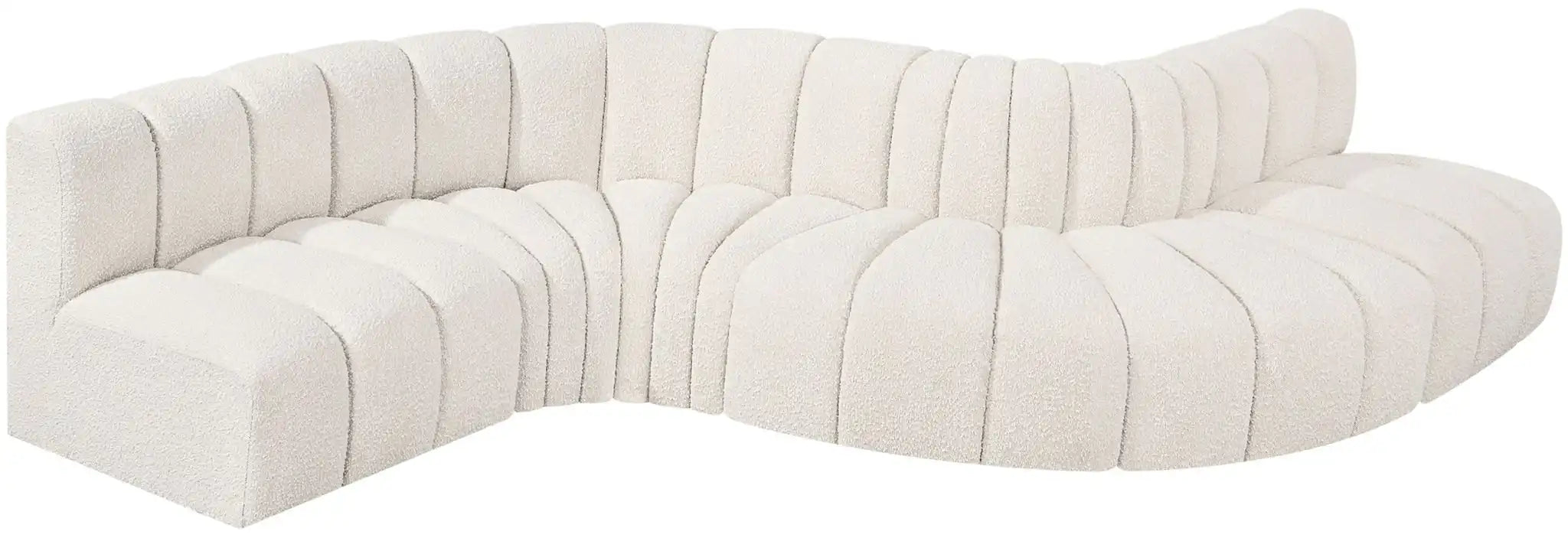 Arc - Boucle Fabric 6 Piece Curved Modular Sofa