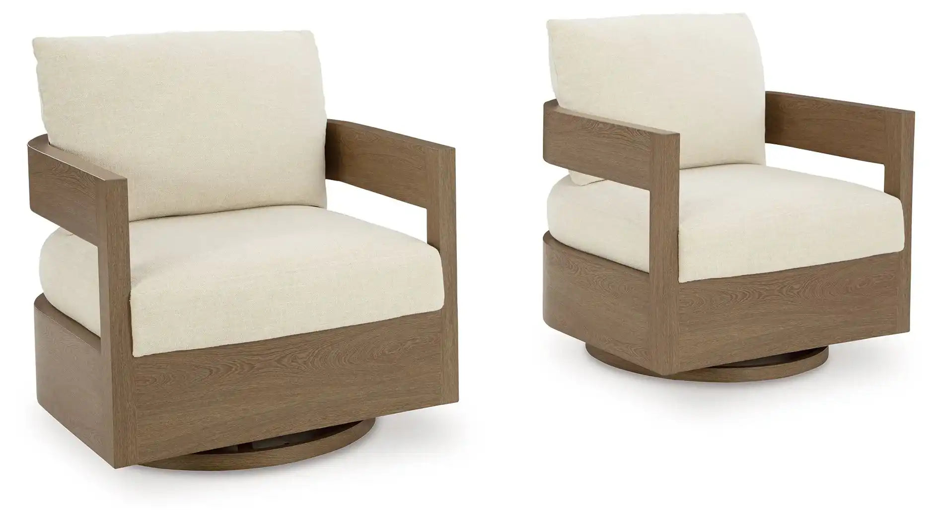 Serene Bay - Swivel Glider Chair With Cushion - Dark Brown / White - Best Buy Furniture