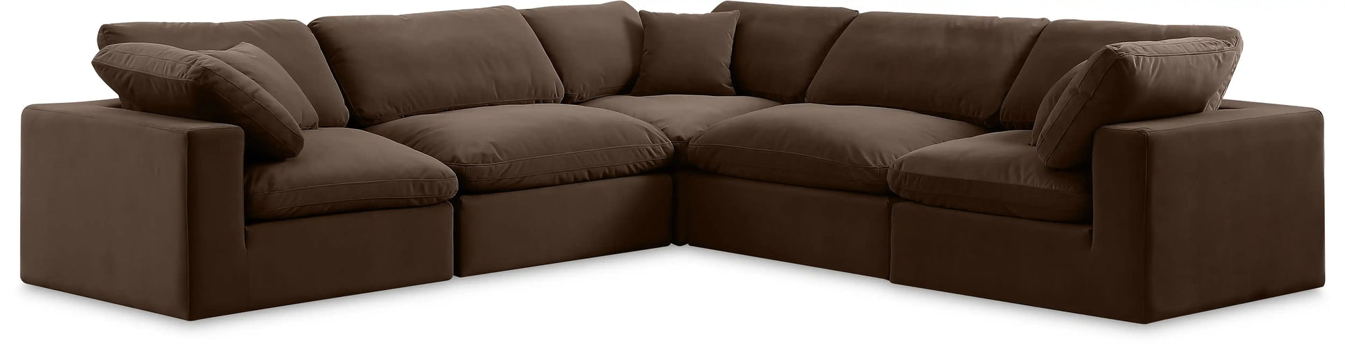 Comfy - 5 Piece Velvet Modular Corner Sectional - Best Buy Furniture