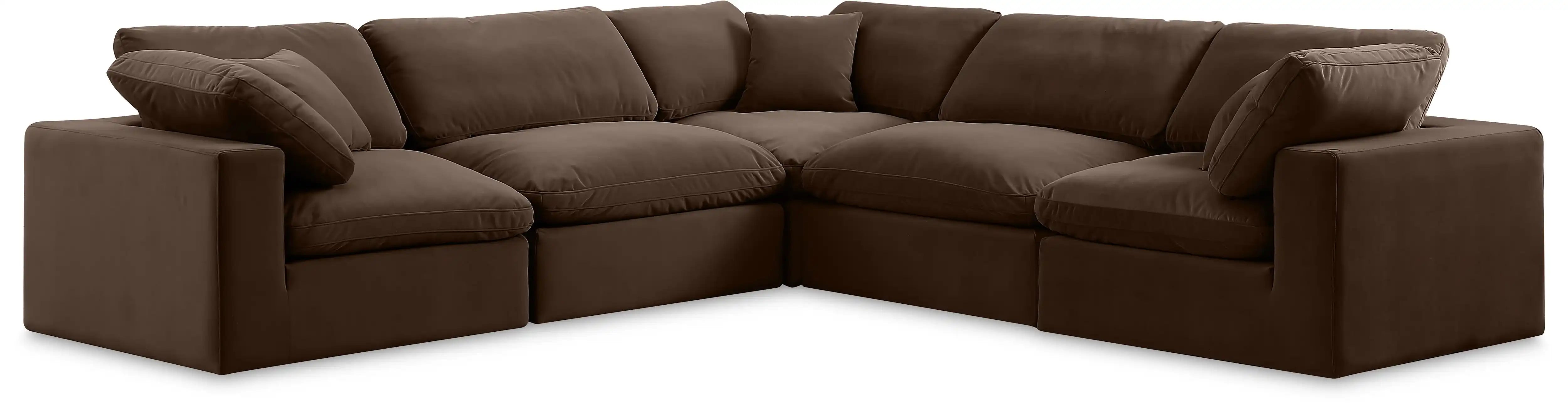 Comfy - 5 Piece Velvet Modular Corner Sectional - Best Buy Furniture