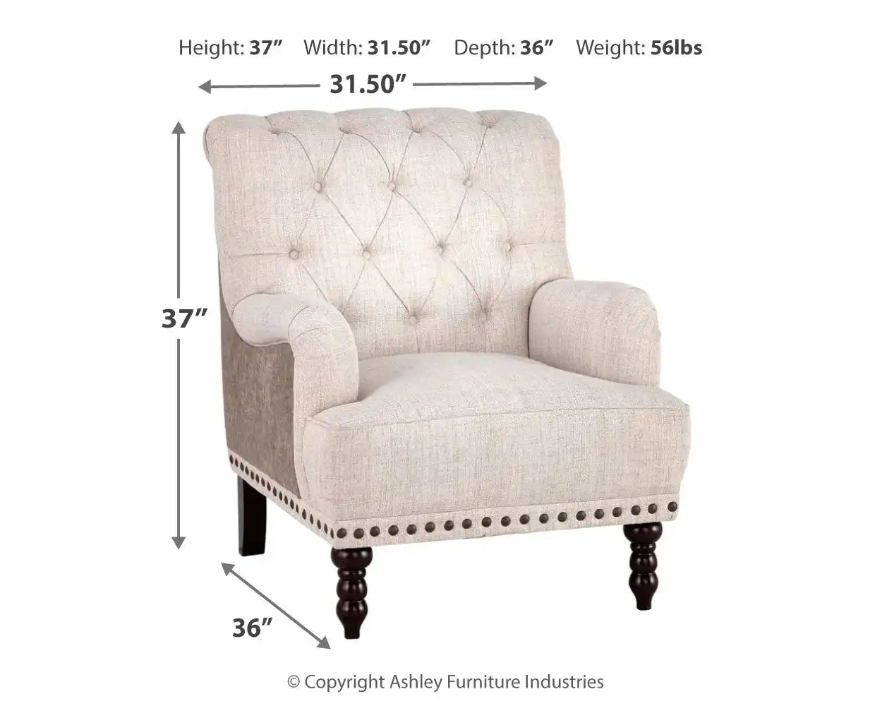 Tartonelle - Accent Chair - Ivory / Taupe - Best Buy Furniture