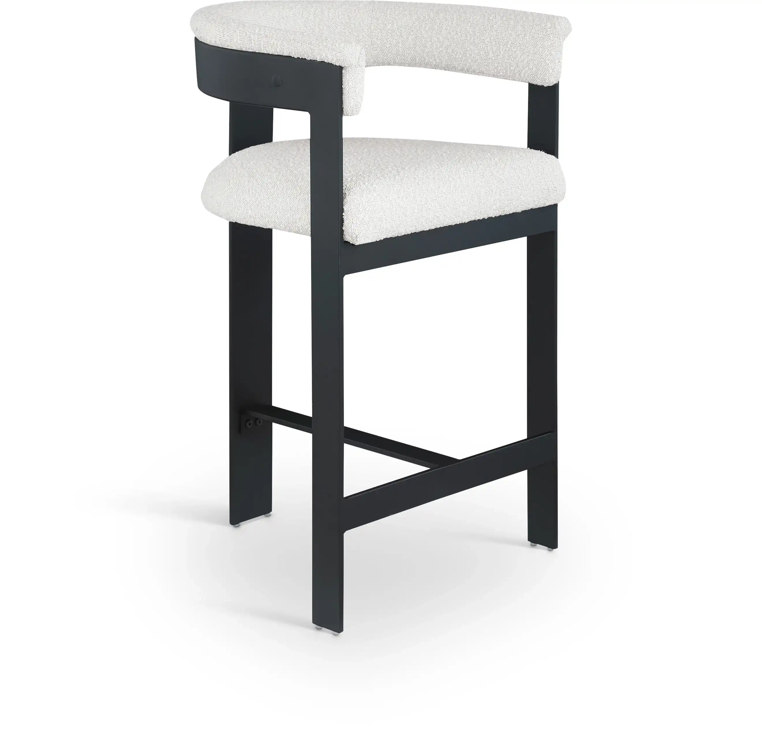 Romeo - Boucle Counter Stool With Black Base (Set of 2) - Best Buy Furniture