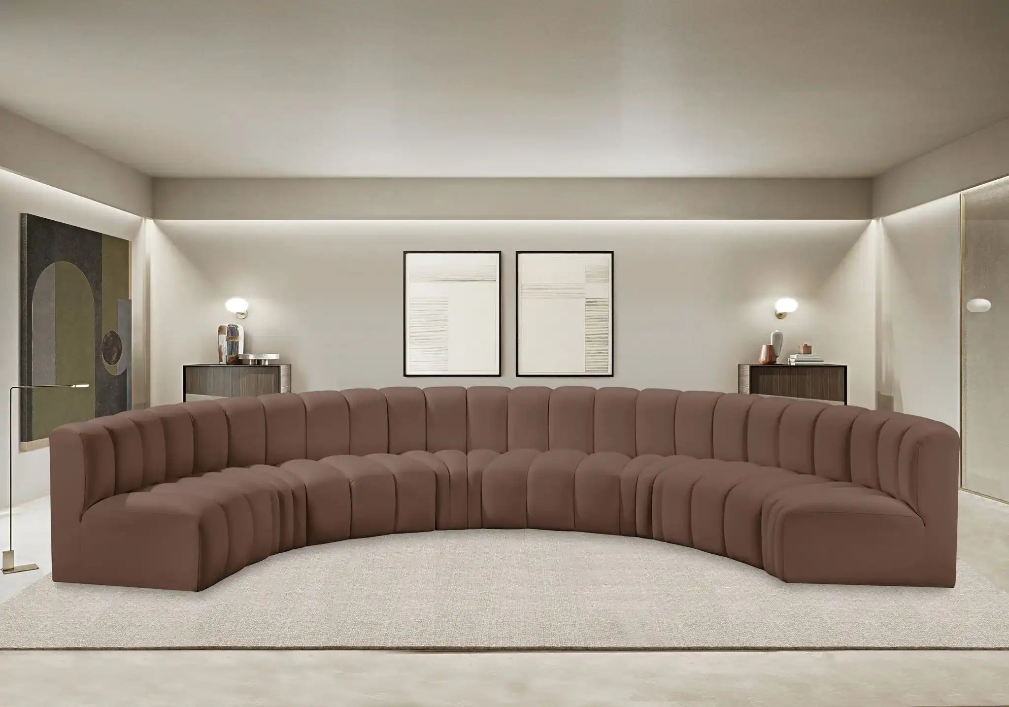 Arc - Faux Leather 8 Piece U-Shaped Modular Sofa
