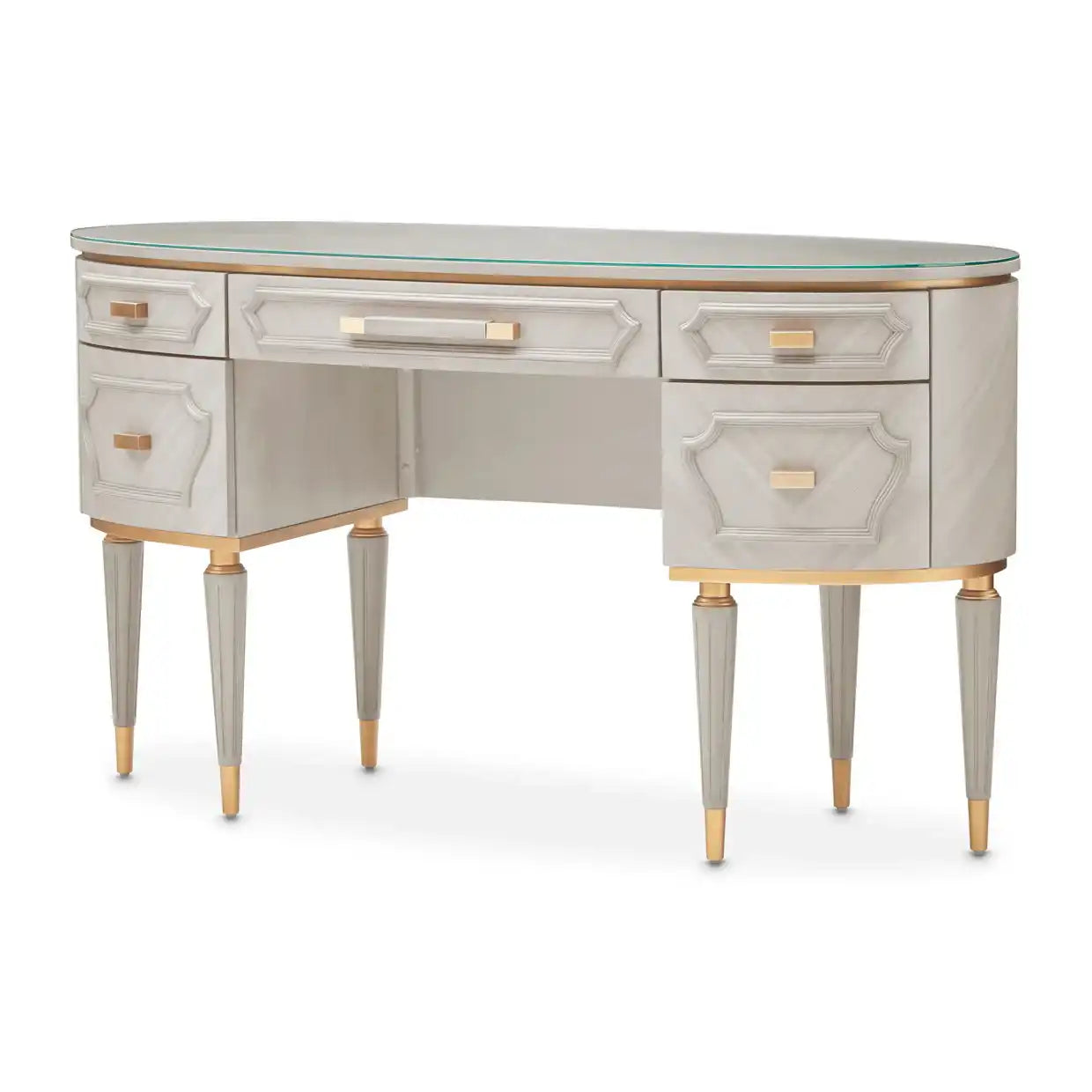 St. Charles - Vanity Desk with Glass Top - Best Buy Furniture