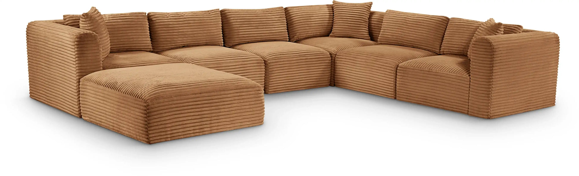 Shaggy - Fabric 7 Piece Modular U-Shaped Sectional With Ottoman - Best Buy Furniture