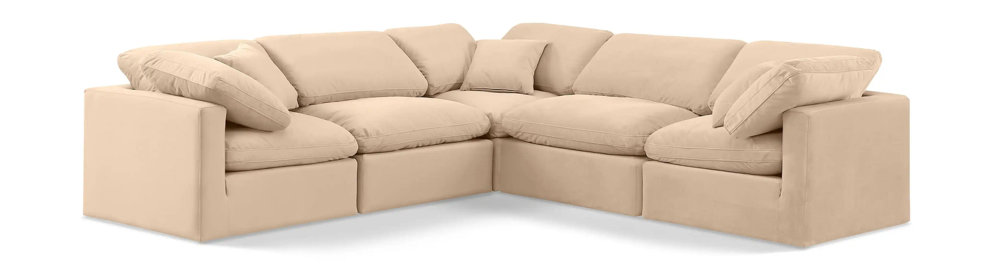 Indulge - Velvet 5 Piece Modular Corner Sectional - Best Buy Furniture