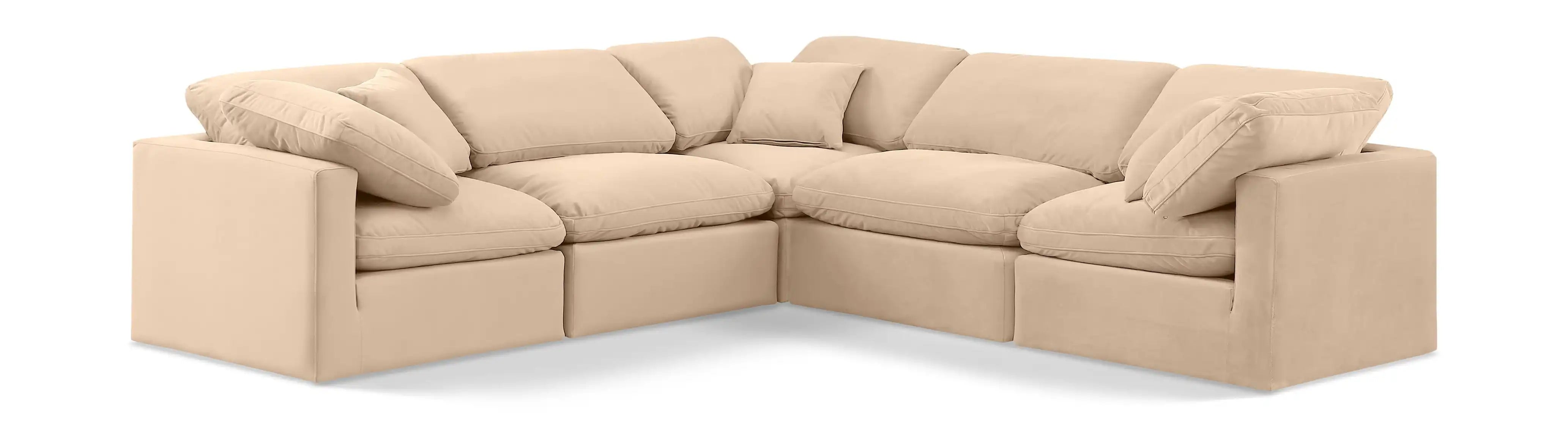 Indulge - Velvet 5 Piece Modular Corner Sectional - Best Buy Furniture