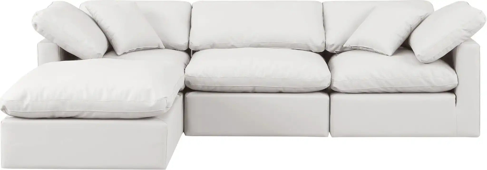 Indulge - Faux Leather 4 Piece Modular Sectional With Chaise