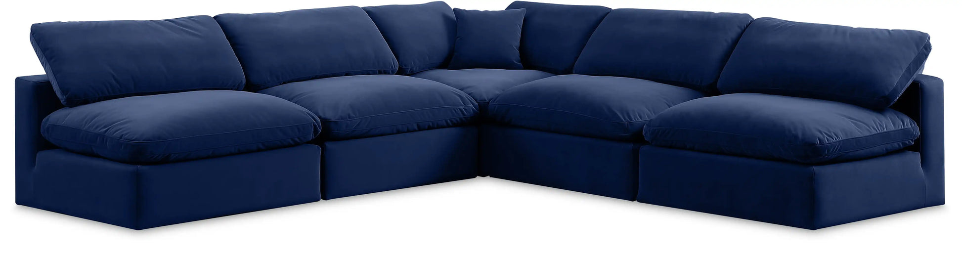 Comfy - 5 Piece Velvet Modular Corner Armless Sectional - Best Buy Furniture