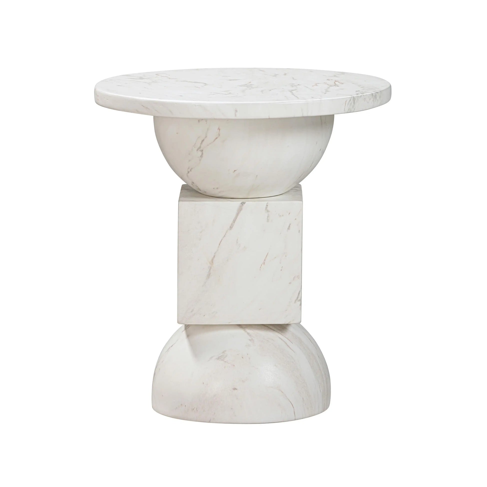 Chip - Marble Print Indoor / Outdoor Side Table - White - Best Buy Furniture